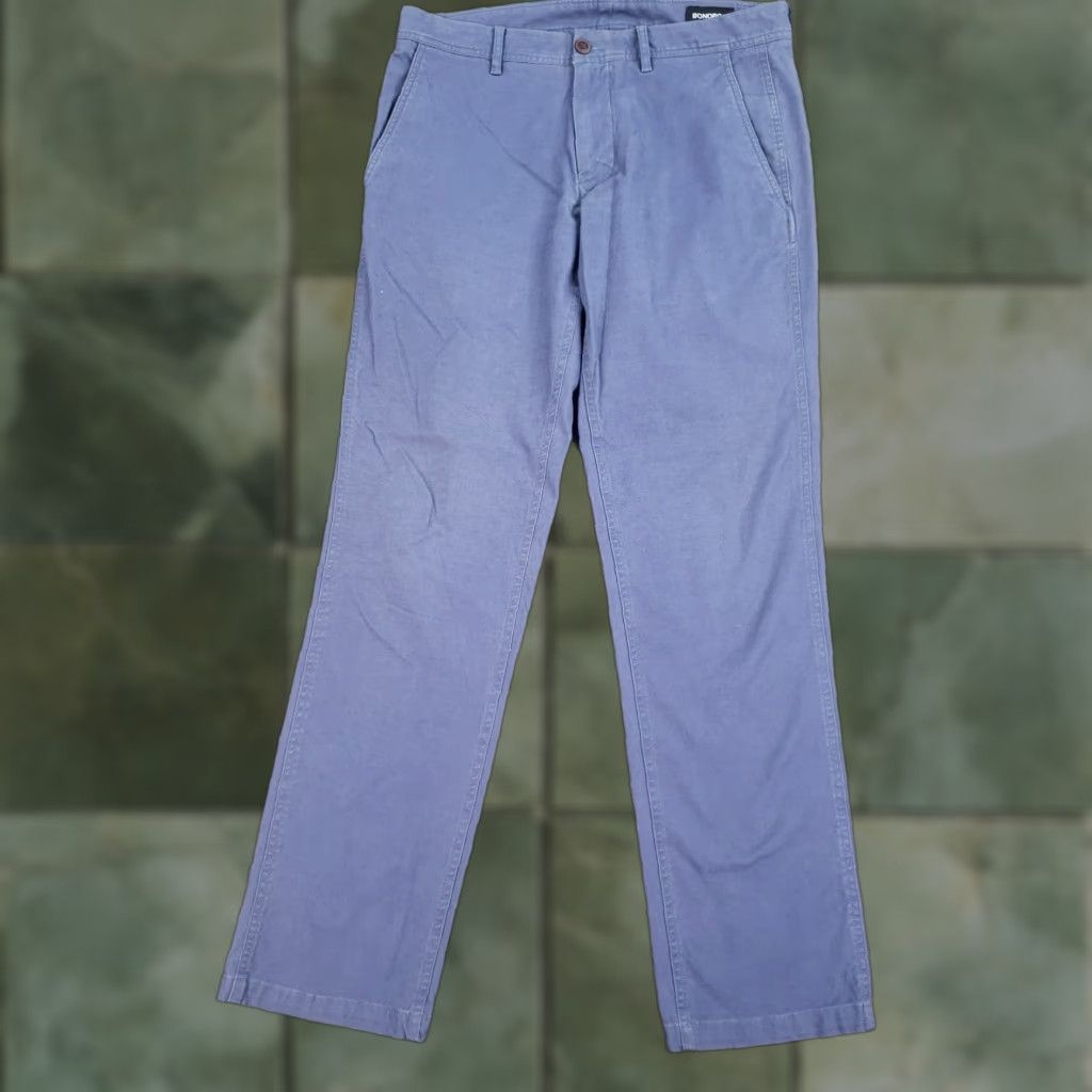 Bonobos VINTAGE Bonobos Chino Pants Mens 31x32 Blue Slim Fit Straight Leg Casual Cotton Size US 31 - 1 Thumbnail