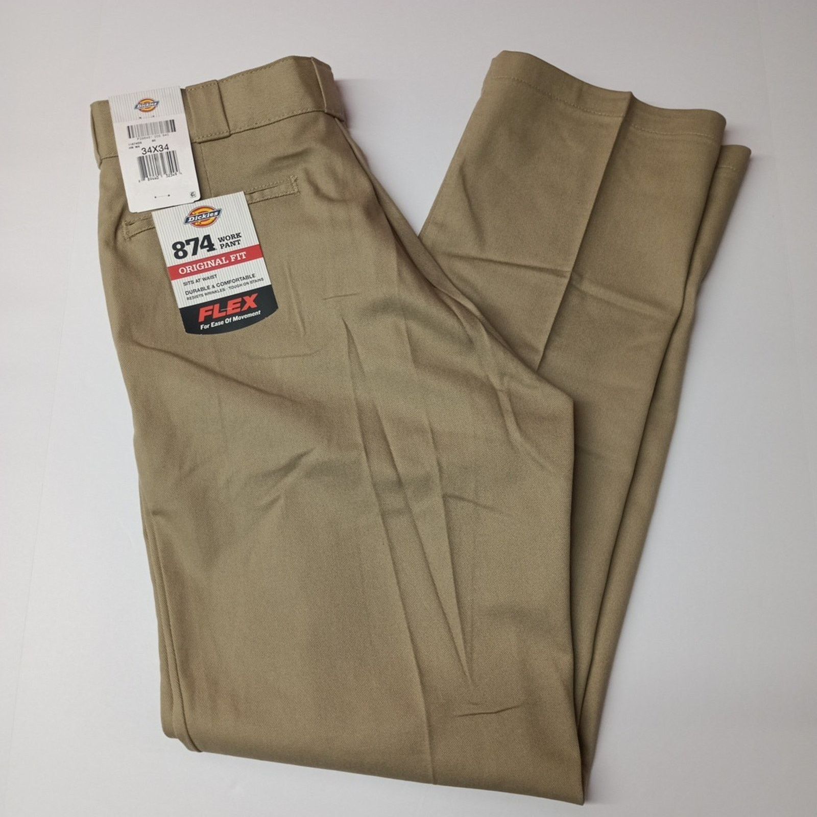 Dickies Dickies 874 Work Pants Men's 34x34 Khaki Flex Original Fit Size US 34 / EU 50 - 1 Thumbnail
