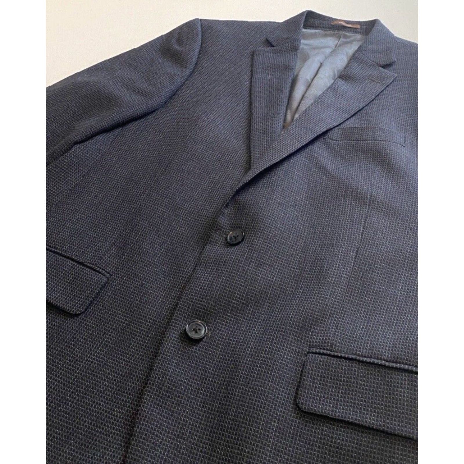 Peter Millar Peter Millar Blazer 42 Charcoal Wool Single-Breasted Two-Button Mens Jacket Coat Sports Coat Check Vintage/Designer Jacket Size 42R - 5 Thumbnail