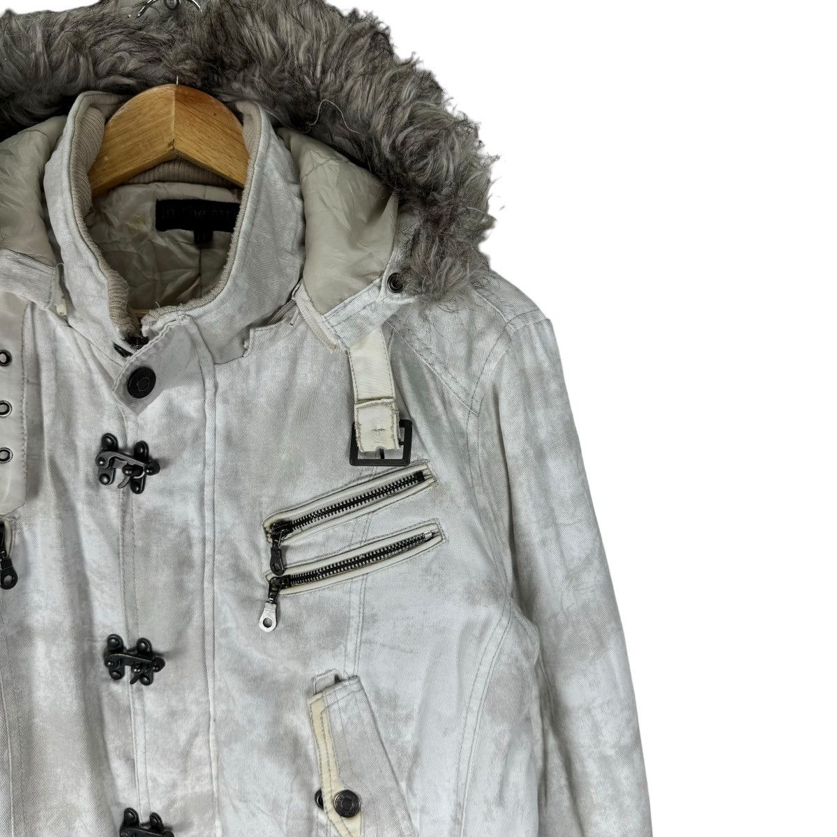 In The Attic ☀️IN THE ATTIC FUR HOODIE DENIM JACKET Size US L / EU 52-54 / 3 - 8 Thumbnail