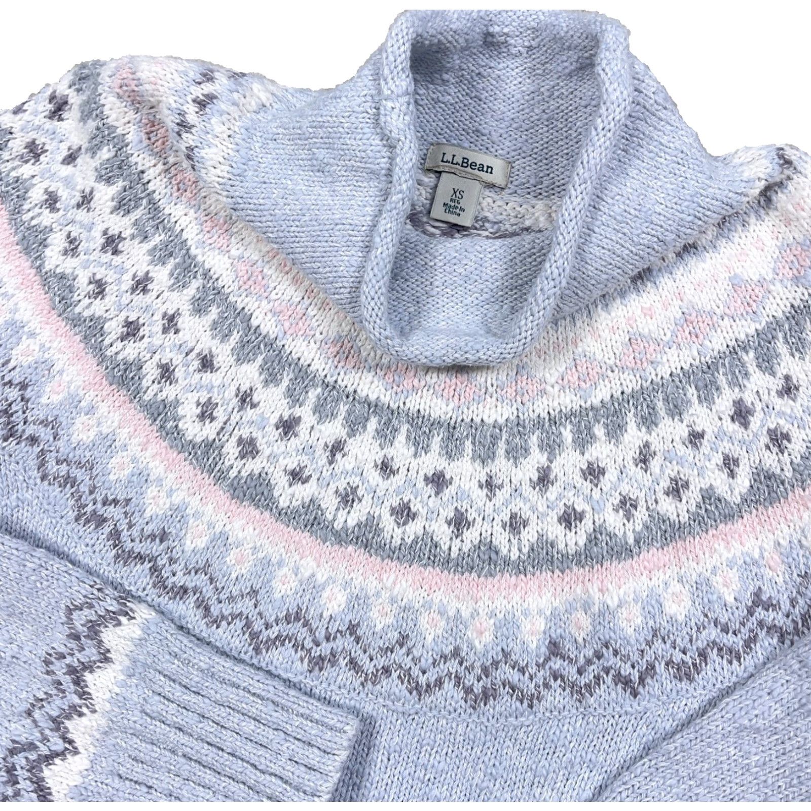 Vintage VINTAGELL Bean Sweater Women XS Gray Chunky Knit Nordic Roll Turtle Neck Rib Heavy Size XS / US 0-2 / IT 36-38 - 2 Thumbnail