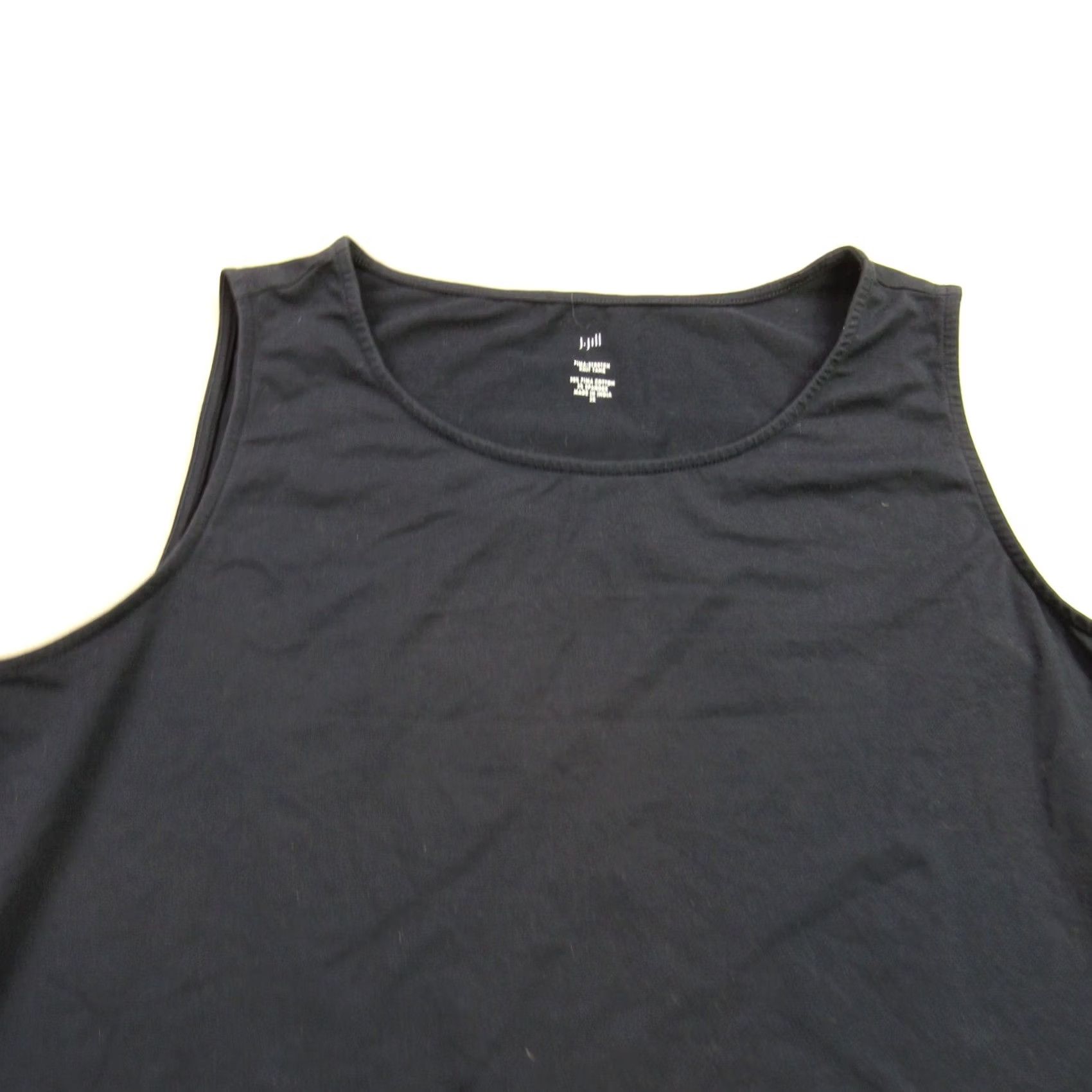 J. Jill J Jill Shirt Womens 2X Sleeveless Lightweight Casual Crew Neck Black Tank Knit Cotton Blend Vintage-None Size XXL / US 16-18 / IT 52-54 - 2 Thumbnail