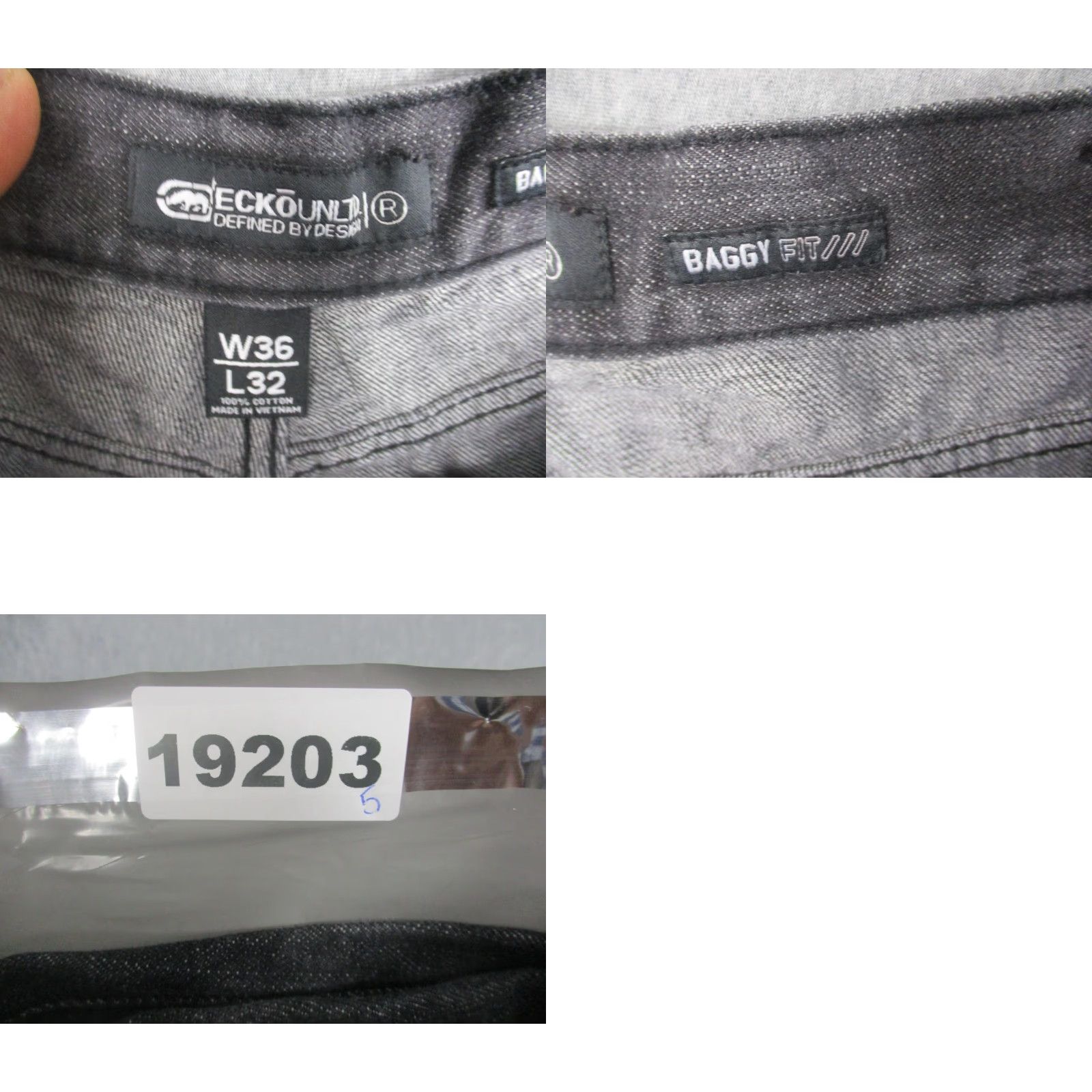 Ecko Unltd. Ecko Unltd Jeans Mens 36x32 Gray Charcoal Wash Baggy Fit Straight Denim Hip Hop Baggy Mens 36x32 Jeans Size US 36 / EU 52 - 9 Thumbnail