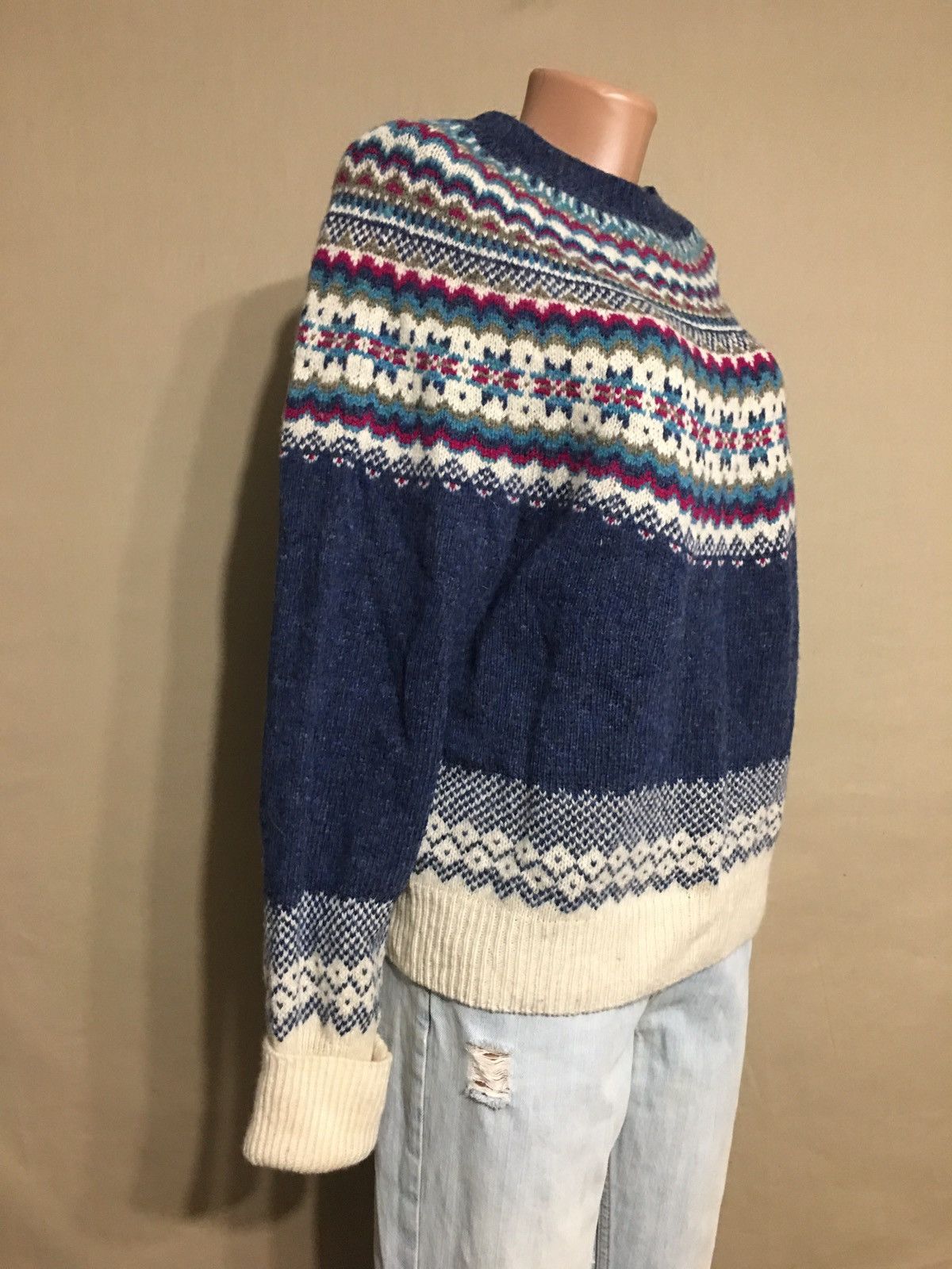 Harley of Scotland Harley of Scotland Fair Isle Pure New Wool Sweater Size L Size L / US 10 / IT 46 - 5 Thumbnail