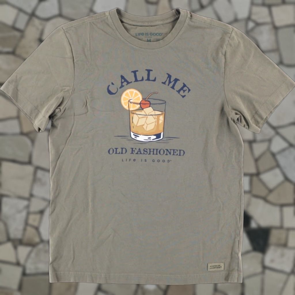 Life is Good Life is Good Call Me Old Fashioned Solid T-Shirt Green Men's M Size US M / EU 48-50 / 2 - 1 Thumbnail