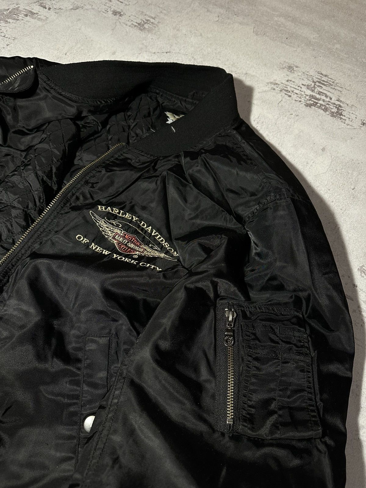 Harley Davidson × Vintage Harley Davidson vintage big logo oversized bomber jacket Size US XL / EU 56 / 4 - 7 Thumbnail