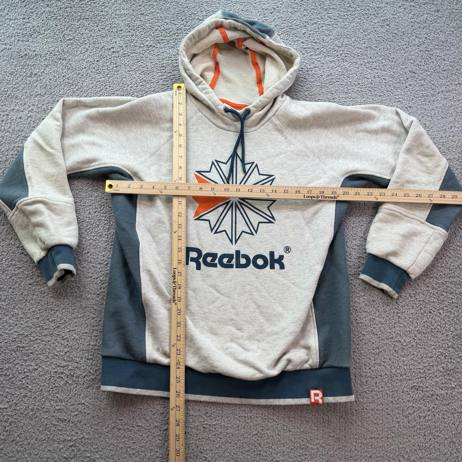 Reebok Reebok Classic Hoodie XL Gray Spell Out Pullover Sweatshirt Size US XL / EU 56 / 4 - 3 Thumbnail