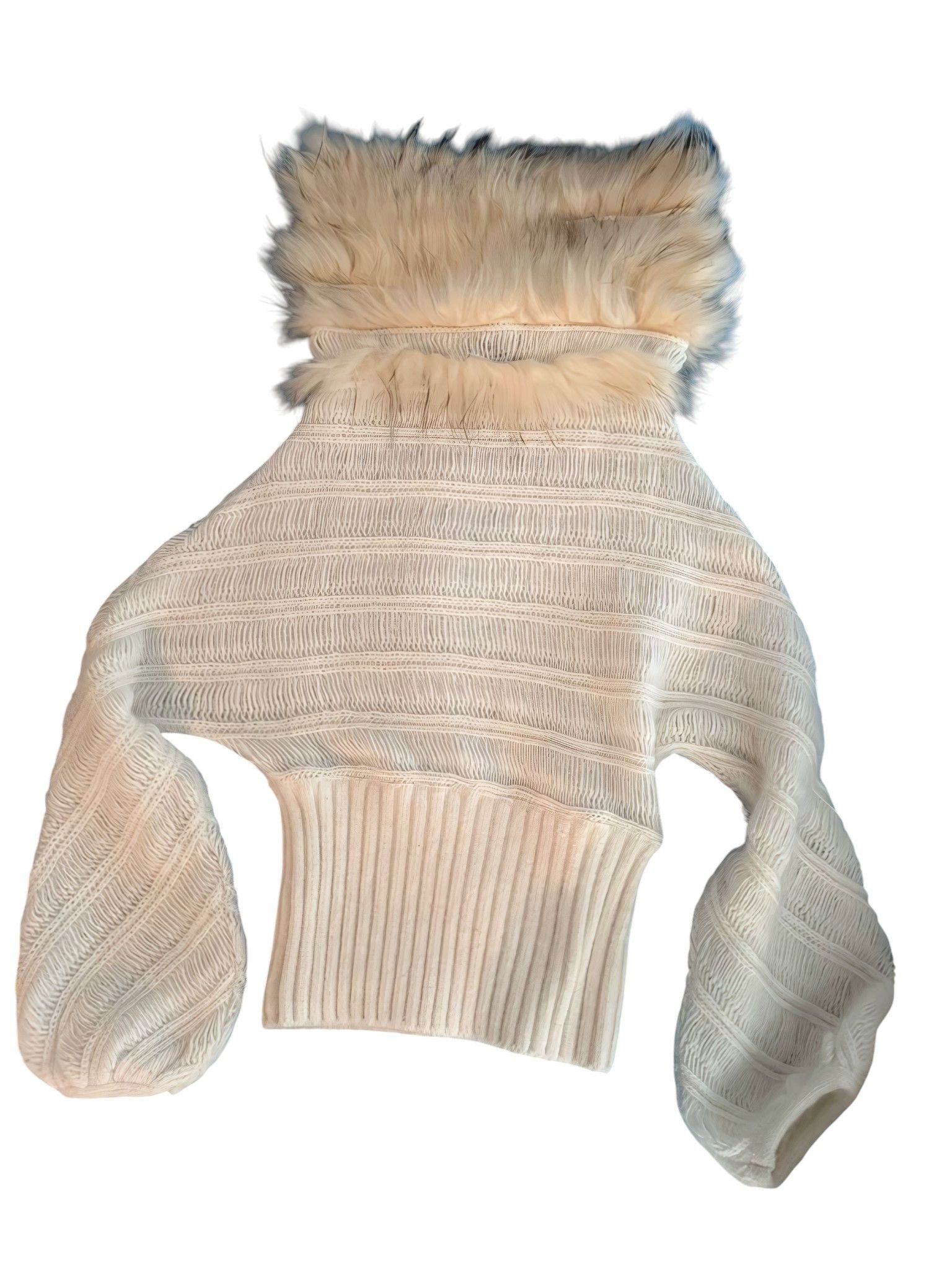 Roberto Cavalli FUR COLLAR ANGORA WOOL SWEATER Size S / US 4 / IT 40 - 3 Thumbnail