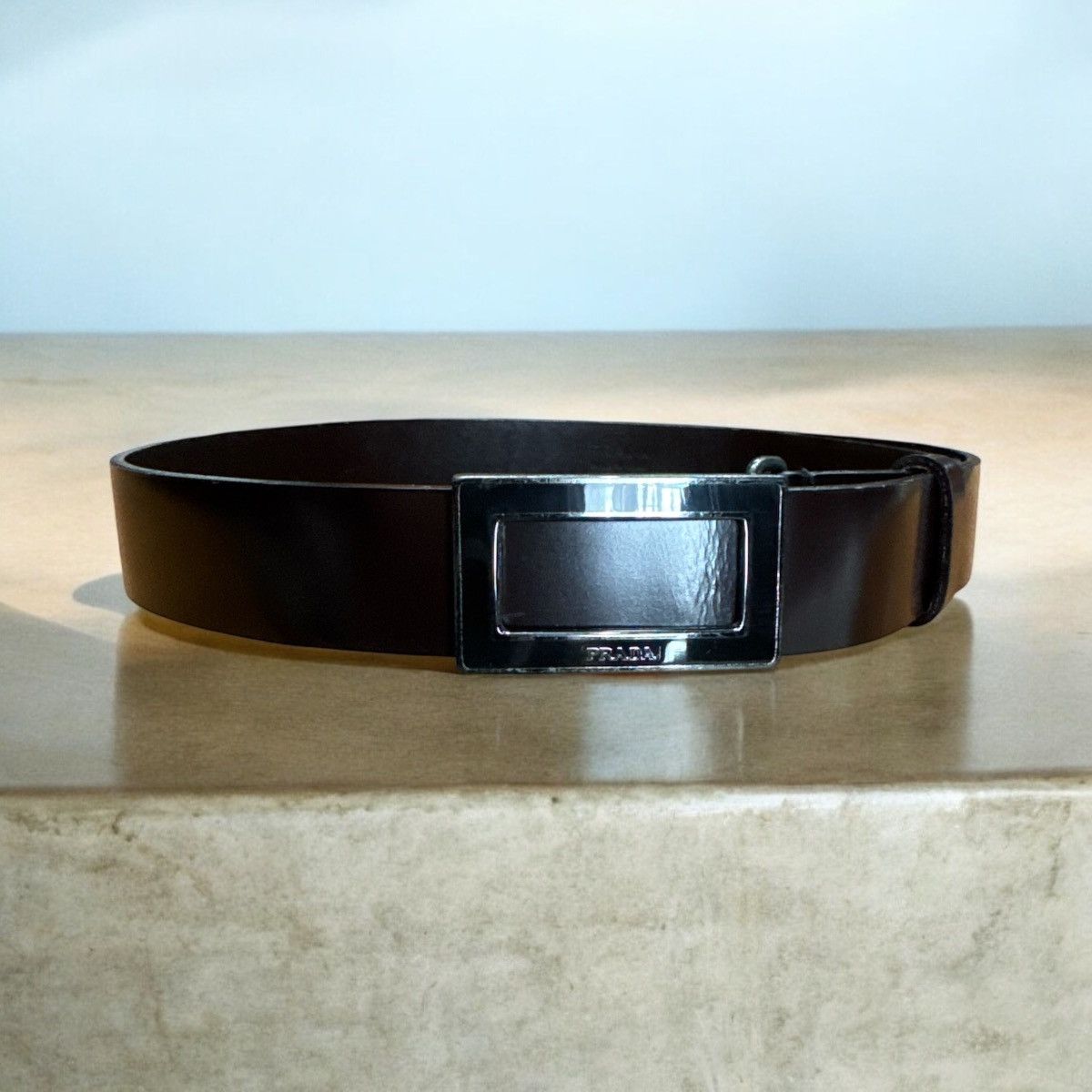 Prada PRADA ADJUSTABLE LEATHER BELT Size 30 - 1 Thumbnail