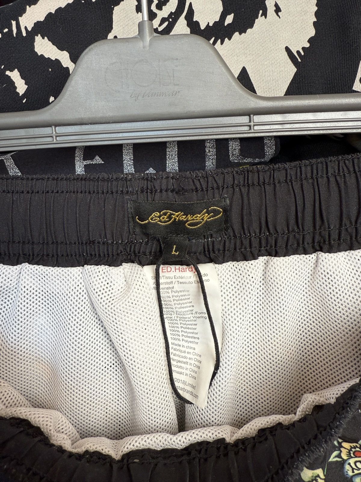 Christian Audigier Vintage Ed Hardy Japanese Tattoo Nylon Swimming Shorts Y2K Size US 34 / EU 50 - 5 Thumbnail