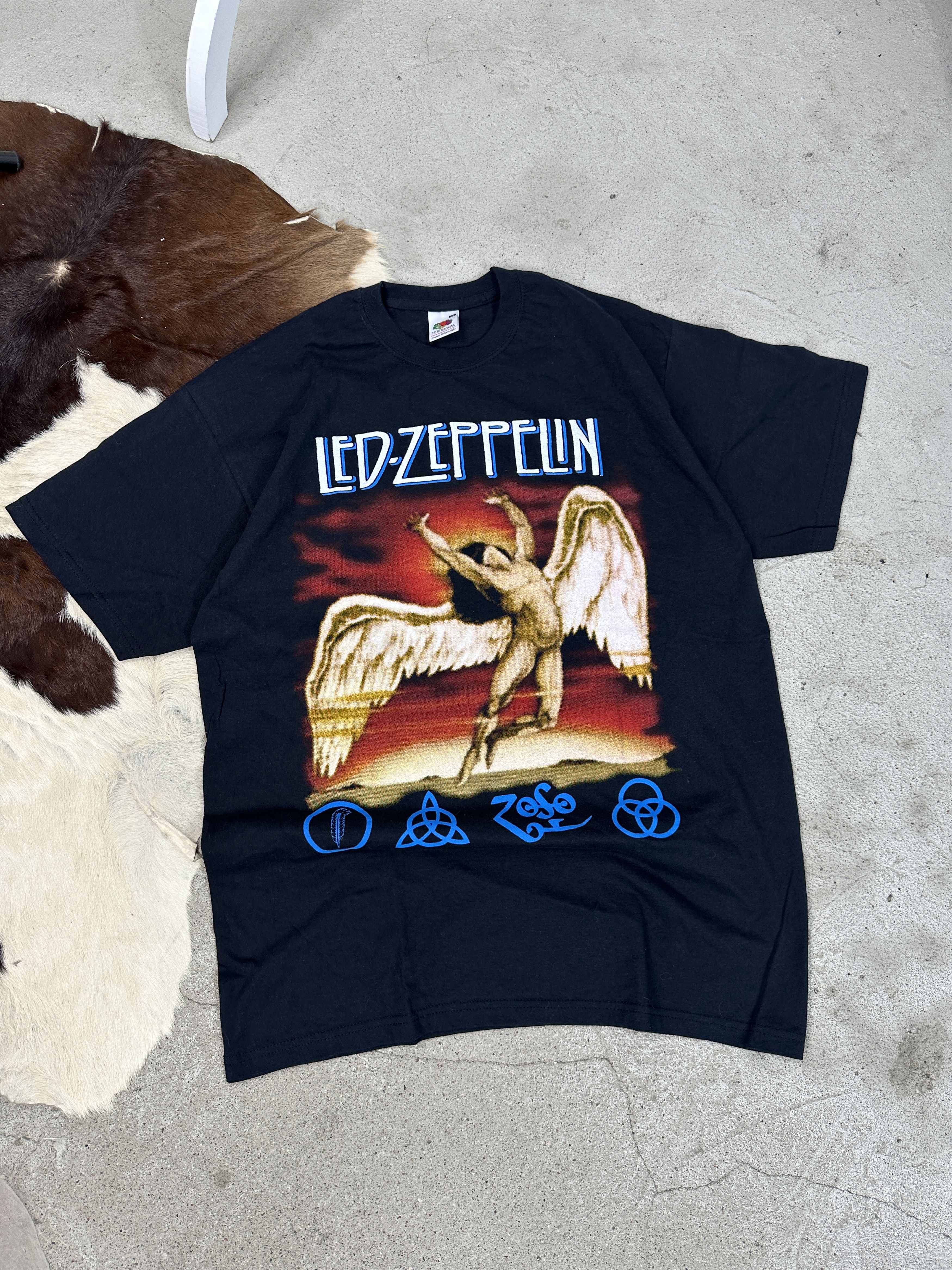 Led Zeppelin × Vintage Vintage Grunge Opium Printed Led Zeppelin T-shirt 00s Size US S / EU 44-46 / 1 - 1 Thumbnail