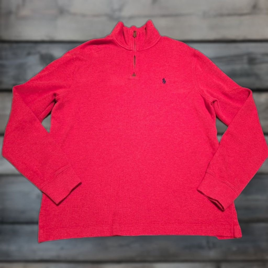 Polo Ralph Lauren Polo Ralph Lauren Sweater Adult M Red Quarter Zip Cotton Logo Embroidered Long Sleeve Mens Size US M / EU 48-50 / 2 - 1 Thumbnail