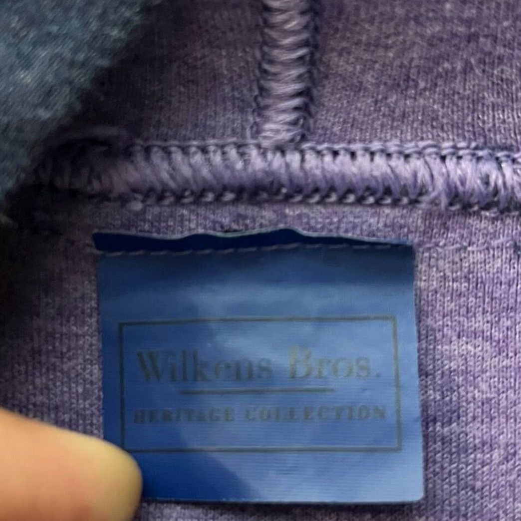 Vintage Wilkens Bros Heritage Collection Hoodie Navy Blue Purple Contrast M55 Mens XL Pullover Hooded All Seasons Size US XL / EU 56 / 4 - 3 Thumbnail