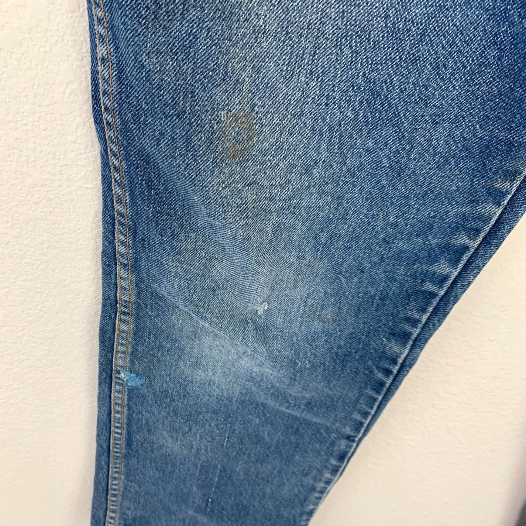 Vintage VINTAGE Rustler Jeans Destroyed 32 Short Denim Blue 100% Cotton Mens Jeans Straight 28.75 Inseam Fall Winter Spring USA Button Zip Size US 32 / EU 48 - 3 Thumbnail