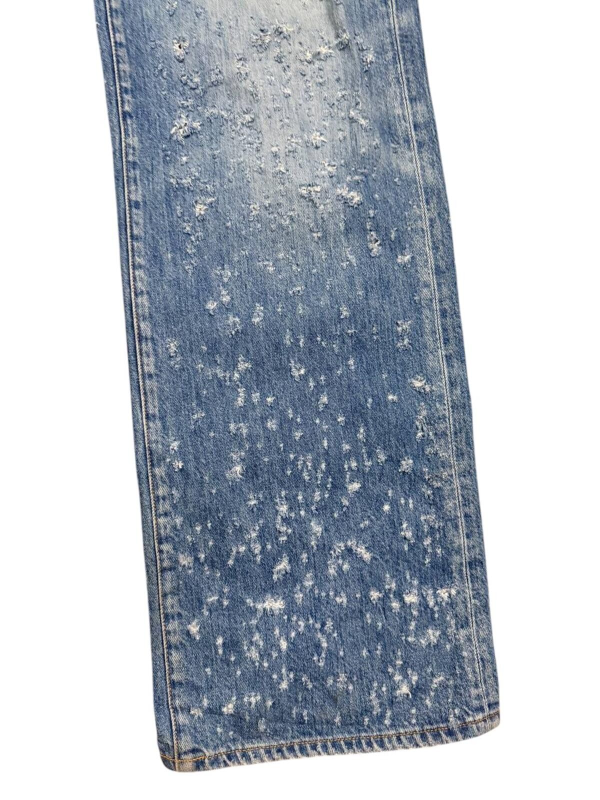 Amiri Amiri Destroyed Shotgun Wide Leg Jean Blue Size 29 Size US 29 - 2 Thumbnail