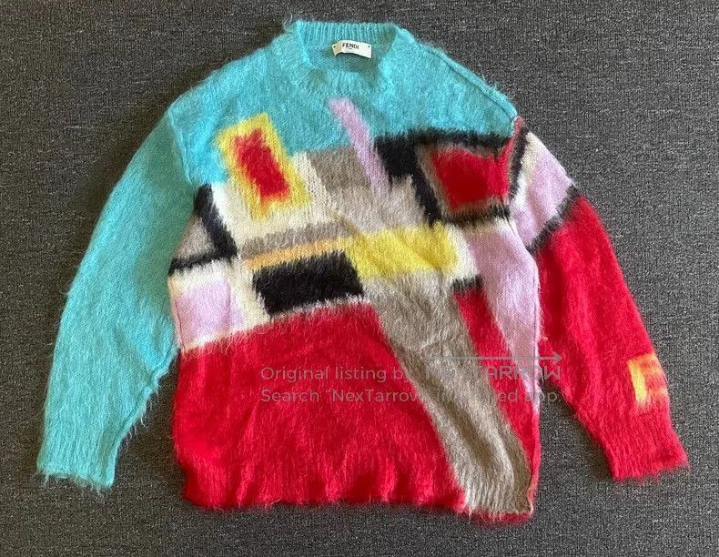 Fendi Fendi Women's Mohair Colorblock Sweater. Size US L / EU 52-54 / 3 - 1 Thumbnail