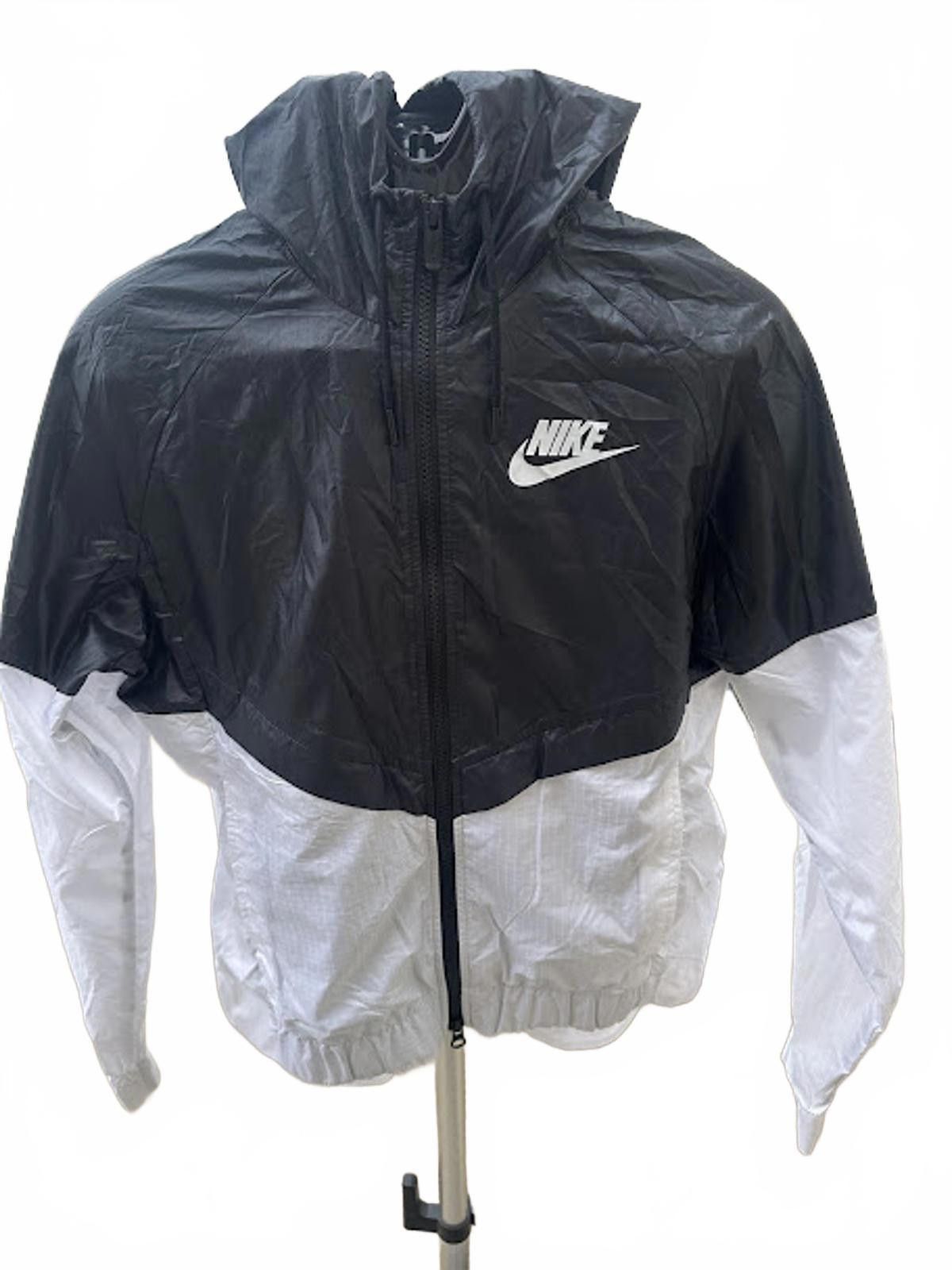 Nike Nike Black White Hooded Windbreaker S Size S / US 4 / IT 40 - 1 Thumbnail