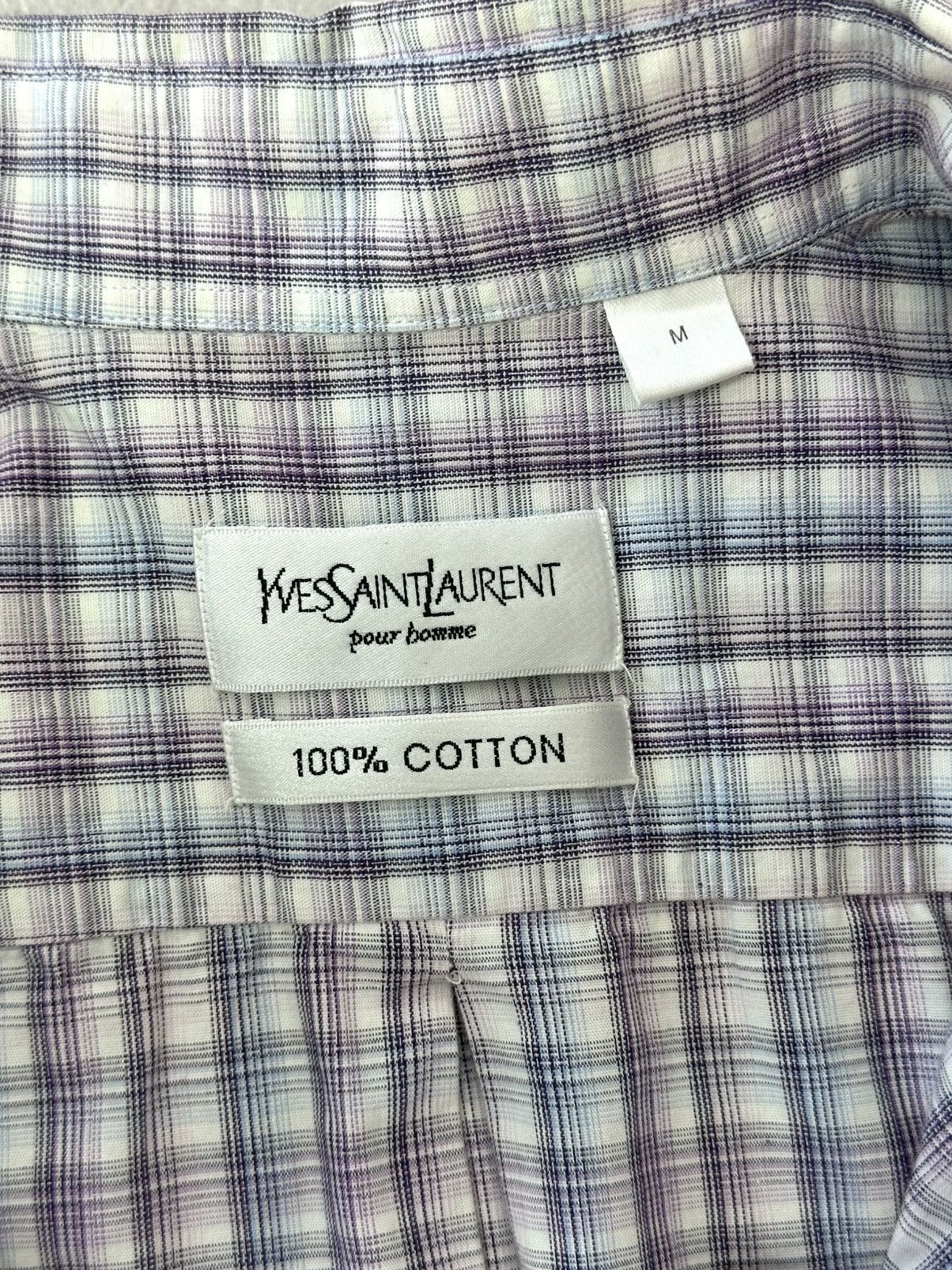 Yves Saint Laurent Vintage YvesSaintLaurent Check Cotton Short Sleeve Shirt Size US M / EU 48-50 / 2 - 9 Thumbnail