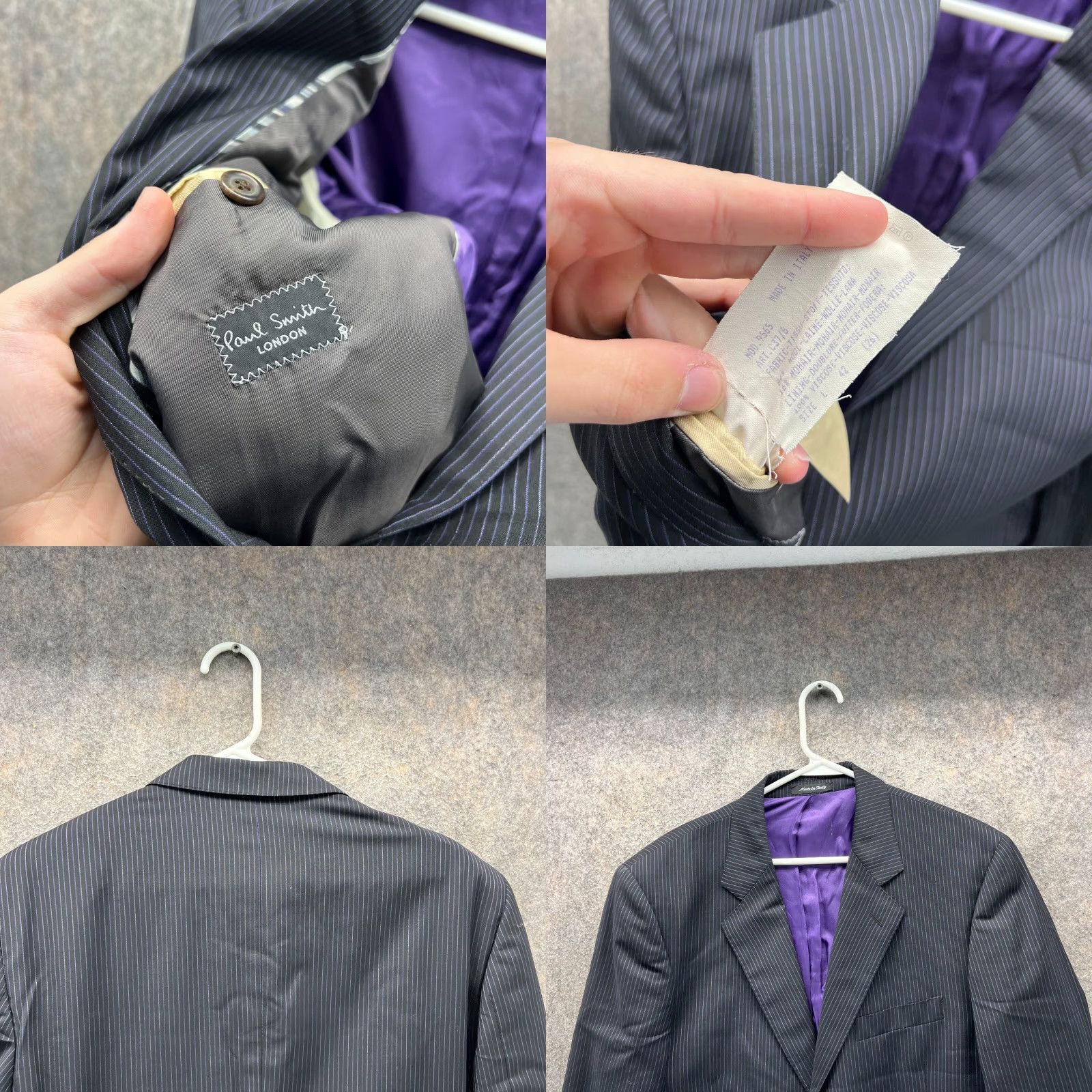 Paul Smith Paul Smith Blazer Mens 42 Black Striped Wool Single-Breasted Two-Button Jacket Coat Italy Sport Catast Jacket/Coat Length Regular Limited? Size 42R - 8 Thumbnail