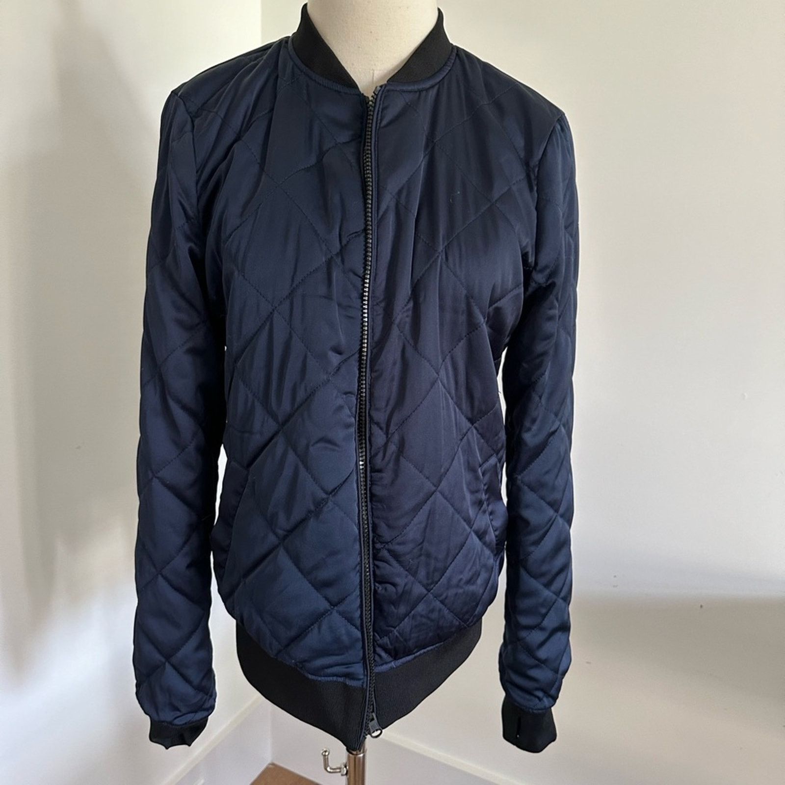 Blanc Noir Blanc Noir Reversible bomber jacket- black/ navy - Small Size S / US 4 / IT 40 - 3 Thumbnail