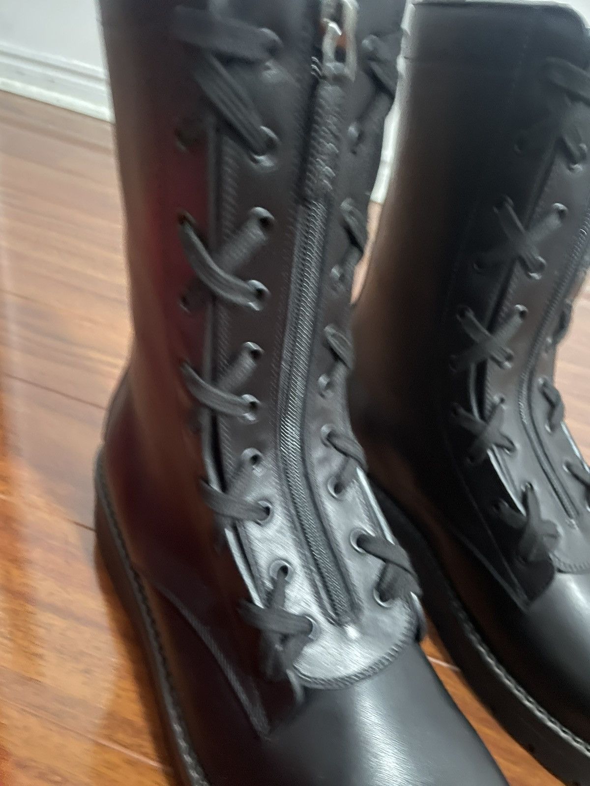 Valentino Black Leather Combat boots Size US 11 / EU 44 - 7 Thumbnail