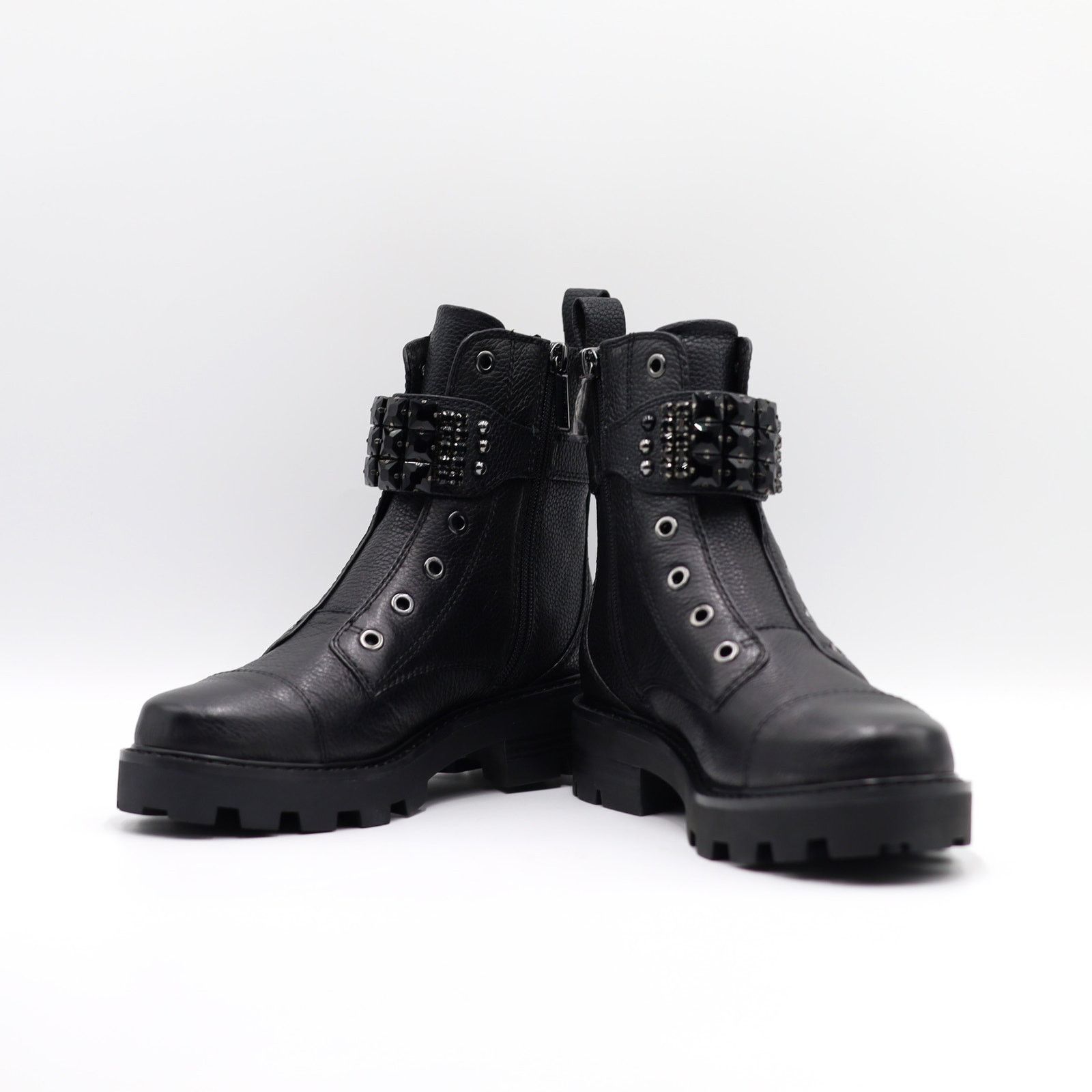Karl Lagerfeld Karl Lagerfeld Paris Women Black Leather Combat Booties 6M Size US 6 / IT 36 - 5 Thumbnail