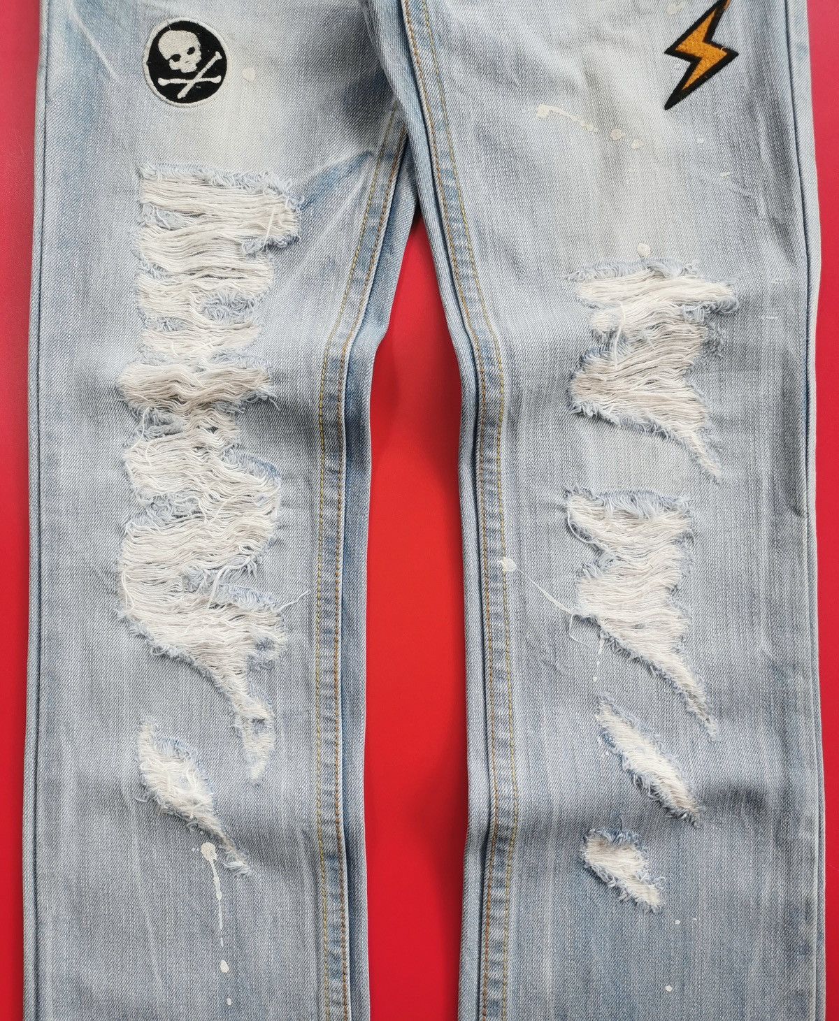 Japanese Brand Red Pepper Embroidery Patches Distressed Jeans Punk Size US 28 / EU 44 - 11 Thumbnail