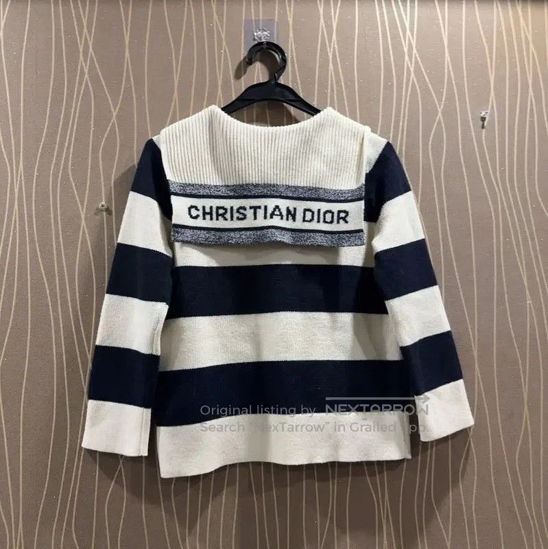 Dior Dior Knit Pullover in Cream and Navy Stripes . Size S / US 4 / IT 40 - 2 Thumbnail