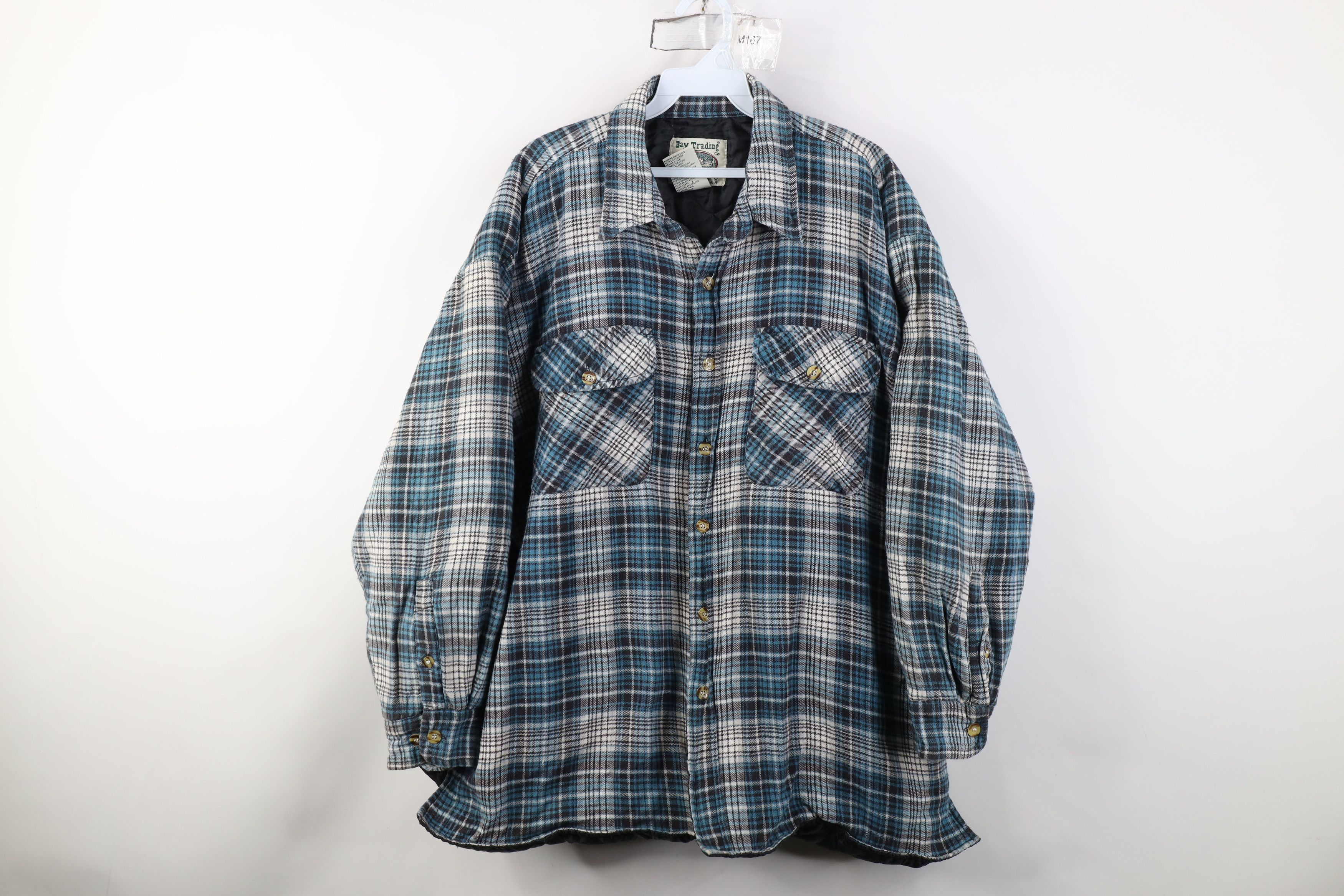 Vintage Vintage 90s Streetwear Flannel Button Shirt Jacket Plaid Size US XXL / EU 58 / 5 - 1 Thumbnail