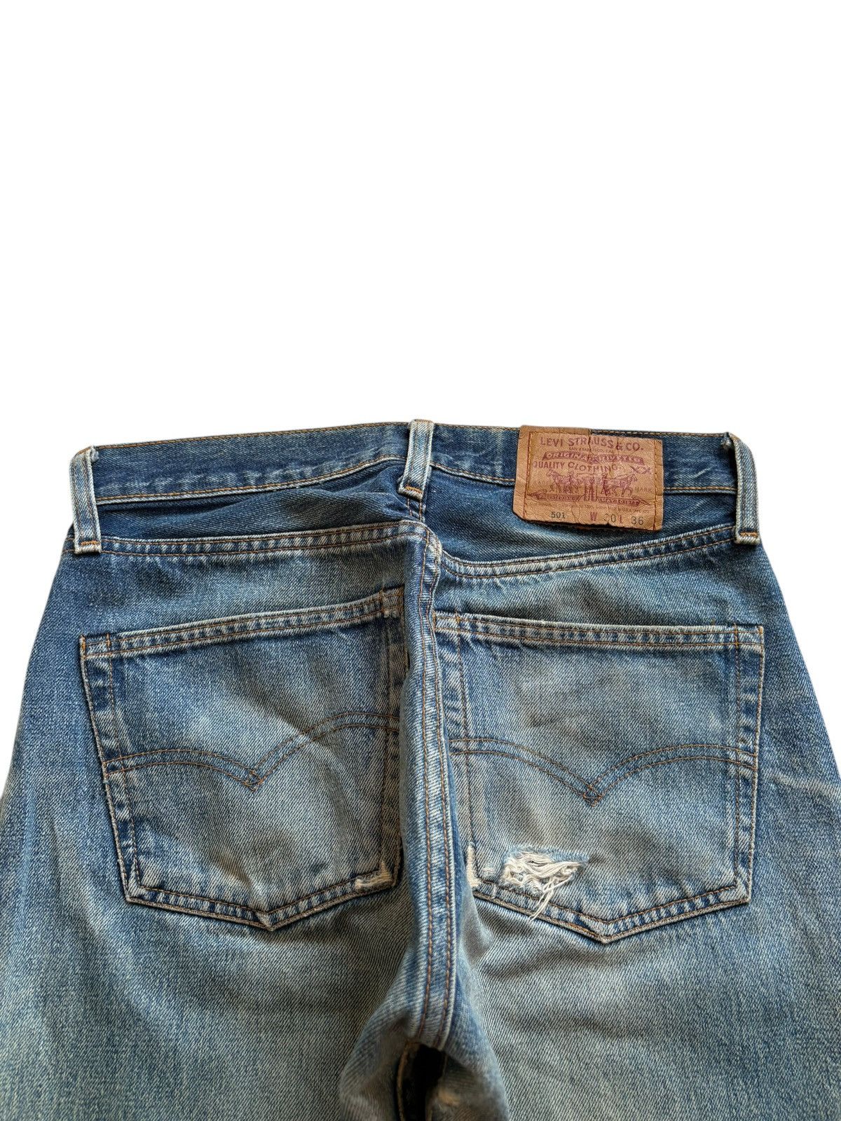 Levi's Vintage 80s Levis 501 Big E Selvedge Loose Jean Button 555 Size US 29 - 9 Thumbnail