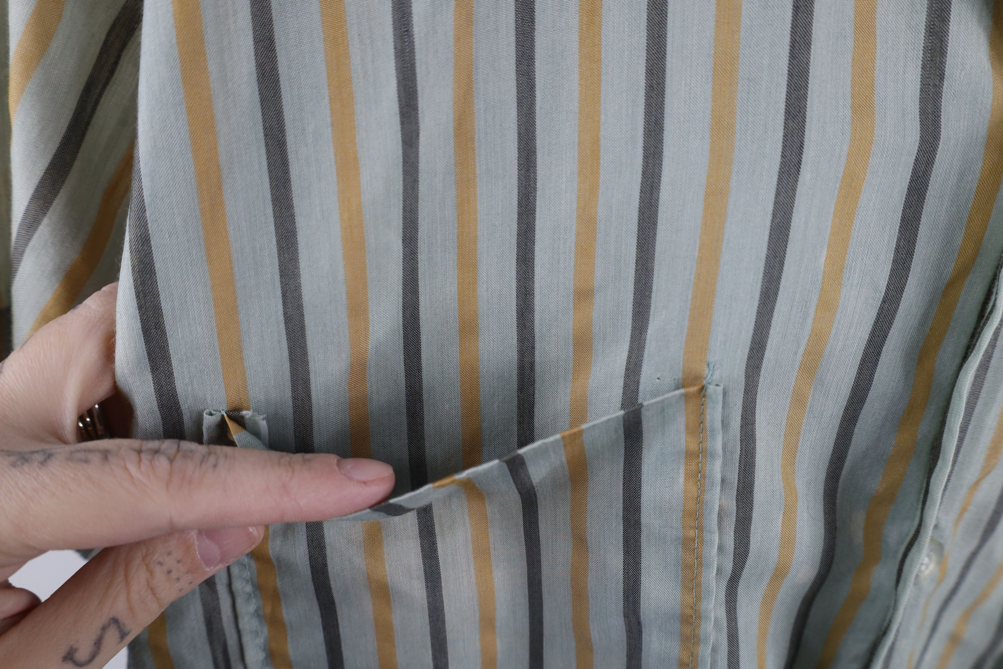 Macys × Vintage Vintage 50s 60s Macys Striped Looped Collar Button Shirt Size US M / EU 48-50 / 2 - 8 Thumbnail