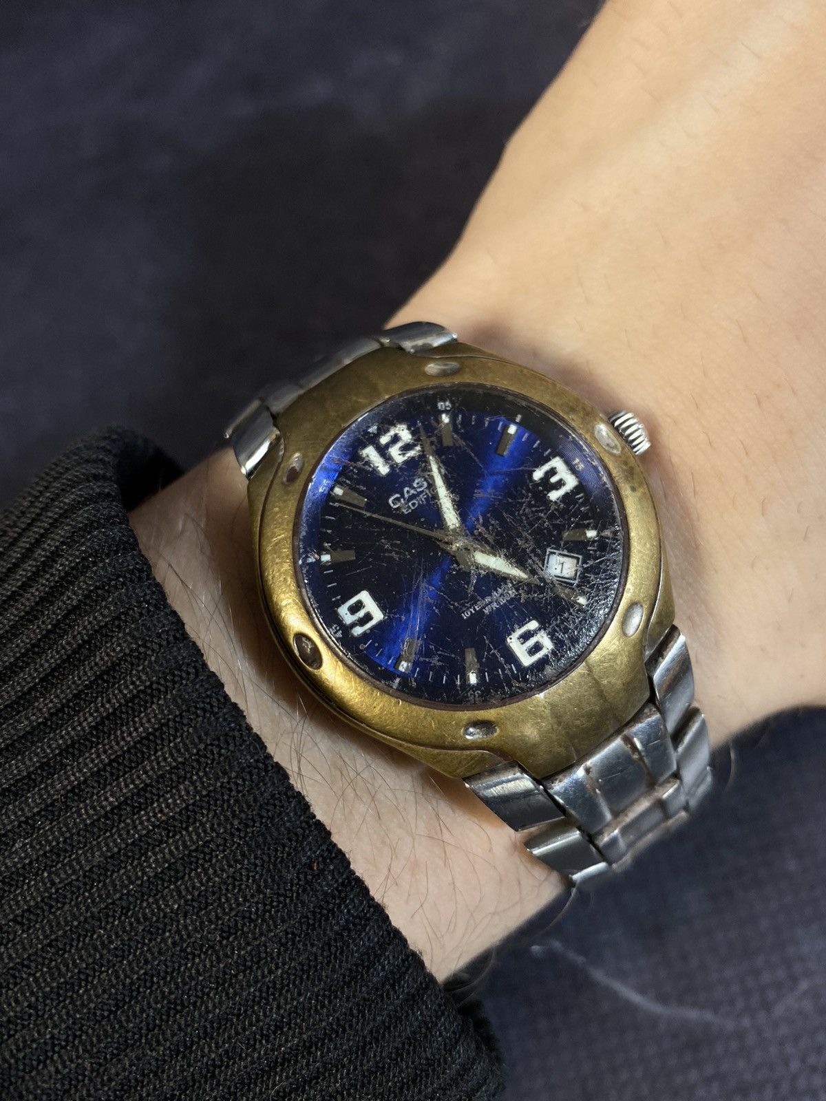 Casio × Japanese Brand × Vintage Casio Edifice EF-108D Золотистые Часы Japanese Brand Size ONE SIZE - 5 Thumbnail