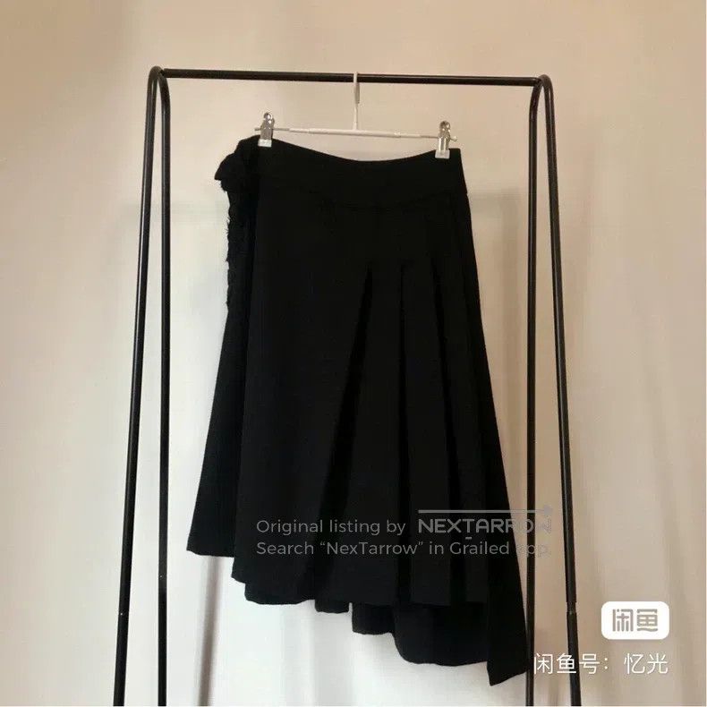 Comme des Garcons Comme Des Garcons size M Braided Black Wool Skirt Size 23" - 2 Thumbnail