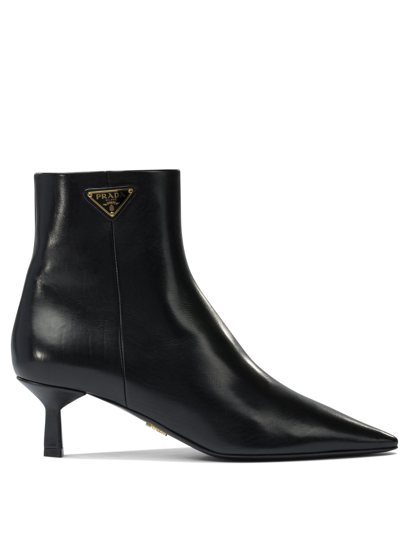 Prada Logo Leather Ankle Boots 30 Mm IT 36 Women - USA Duties Paid