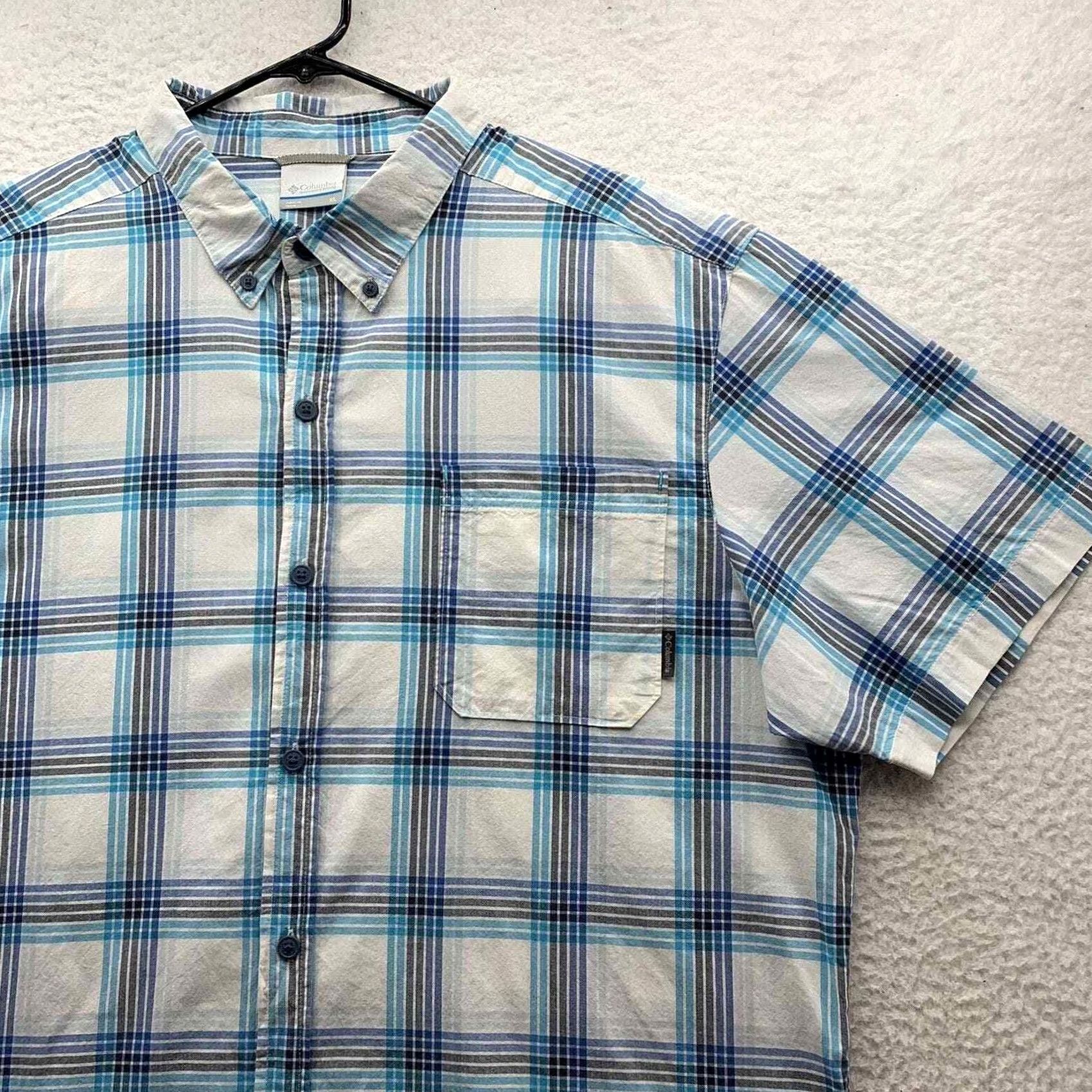 Vintage Columbia Button Up Shirt Mens XL White Blue Plaid Outdoors Hiking Dad Size US XL / EU 56 / 4 - 3 Thumbnail