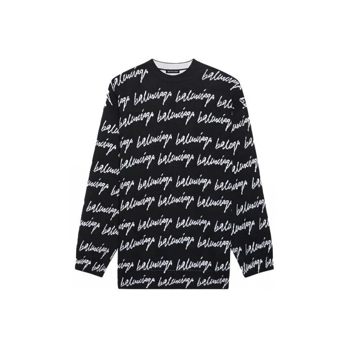 Balenciaga Balenciaga Logo Knit Pullover Sweater for Men Size US M / EU 48-50 / 2 - 1 Thumbnail