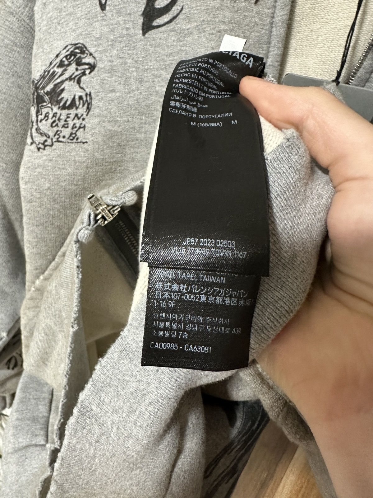 Balenciaga Balenciaga Tattoo zip hoodie grey Size US M / EU 48-50 / 2 - 8 Thumbnail