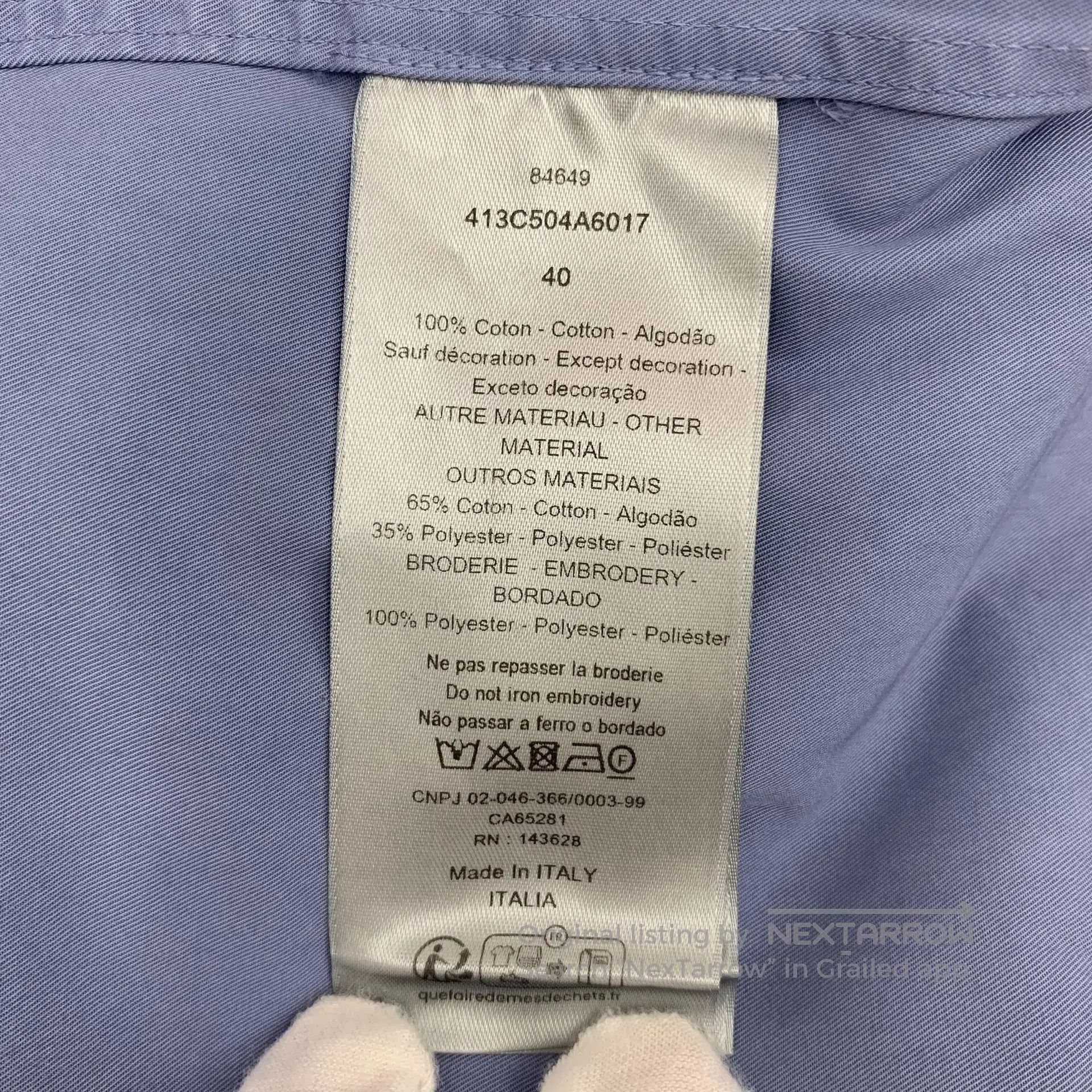 Dior Dior Blue Logo Letter Embroidered Cotton Lapel Single-brea Size S / US 4 / IT 40 - 7 Thumbnail