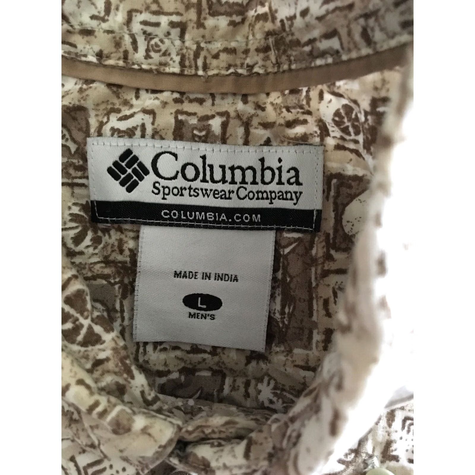Vintage Columbia Sportswear Shirt Men Button-Down Collar Fish Print Cotton Fishing Tan L Size US L / EU 52-54 / 3 - 4 Thumbnail