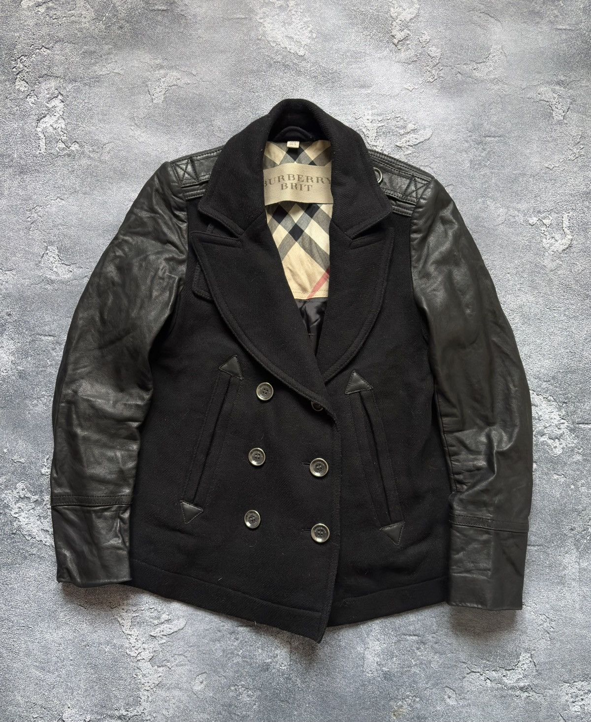 Burberry Vintage Burberry Nova Check Luxury Wool Leather Jacket Size XS / US 0-2 / IT 36-38 - 1 Thumbnail