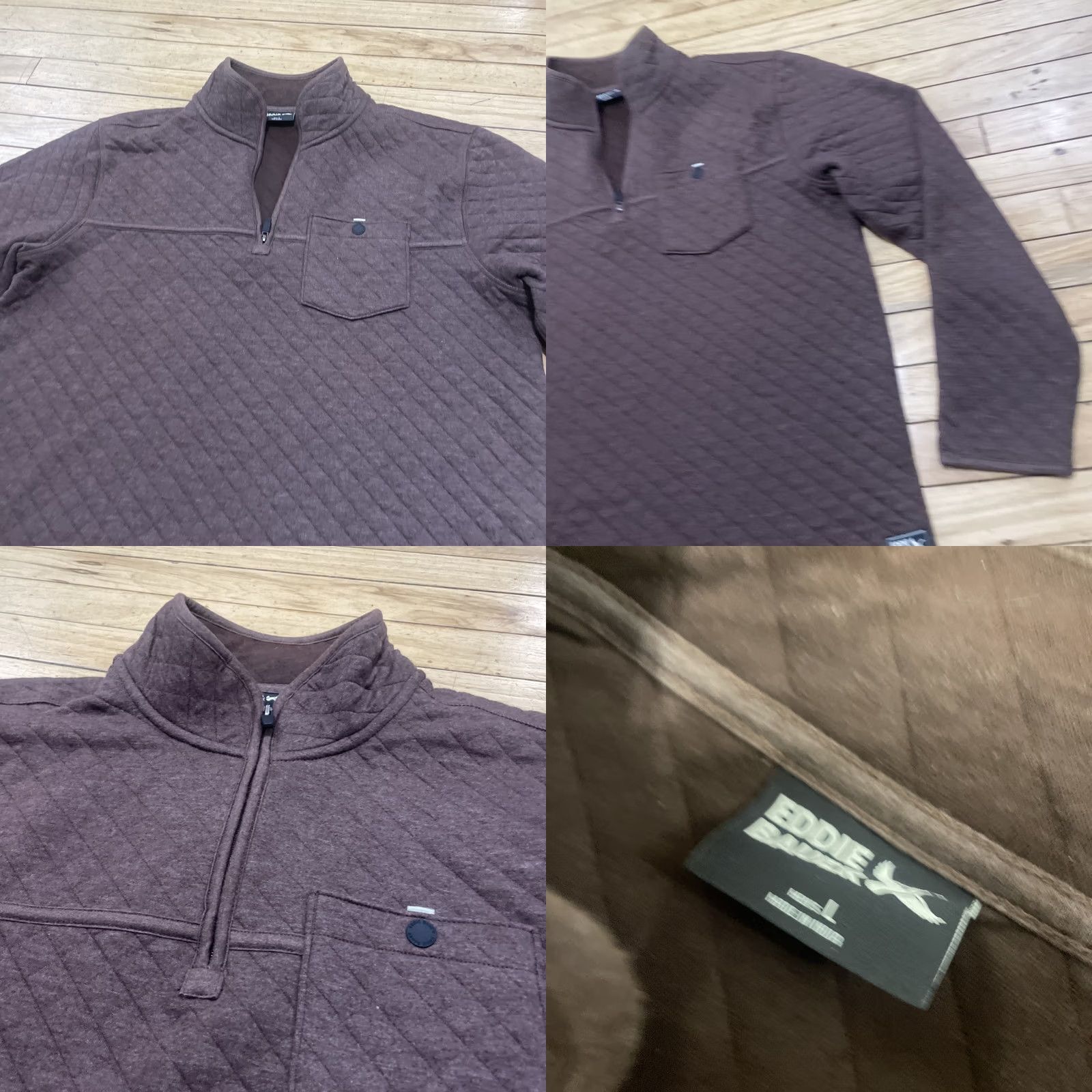 Eddie Bauer VINTAGE Eddie Bauer Hunting Quilted Texture 1/4 Zip Sweater Men L Brown Capsule Knit L Size US L / EU 52-54 / 3 - 11 Thumbnail