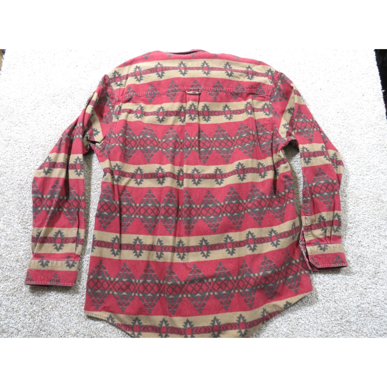 Vintage VINTAGE Woolrich Shirt Mens XL Flannel Southwestern Aztec All over Print Red Tan Button-Up Collared Long Sleeve Casual Regular Size US XL / EU 56 / 4 - 8 Thumbnail
