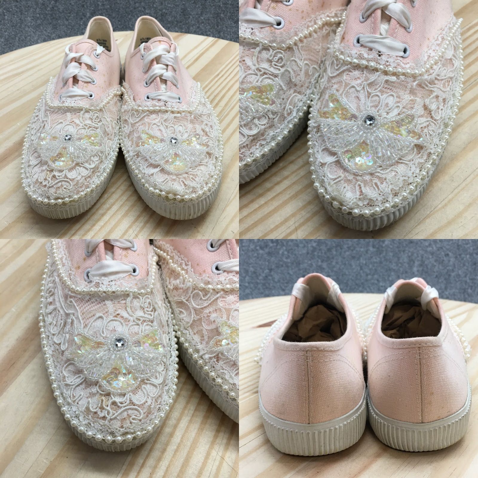 Cherokee Cherokee Shoes Womens Casual Low Top Lace Sneakers Pink White Fabric Lace Up 9.5 Size L / US 10 / IT 46 - 8 Thumbnail