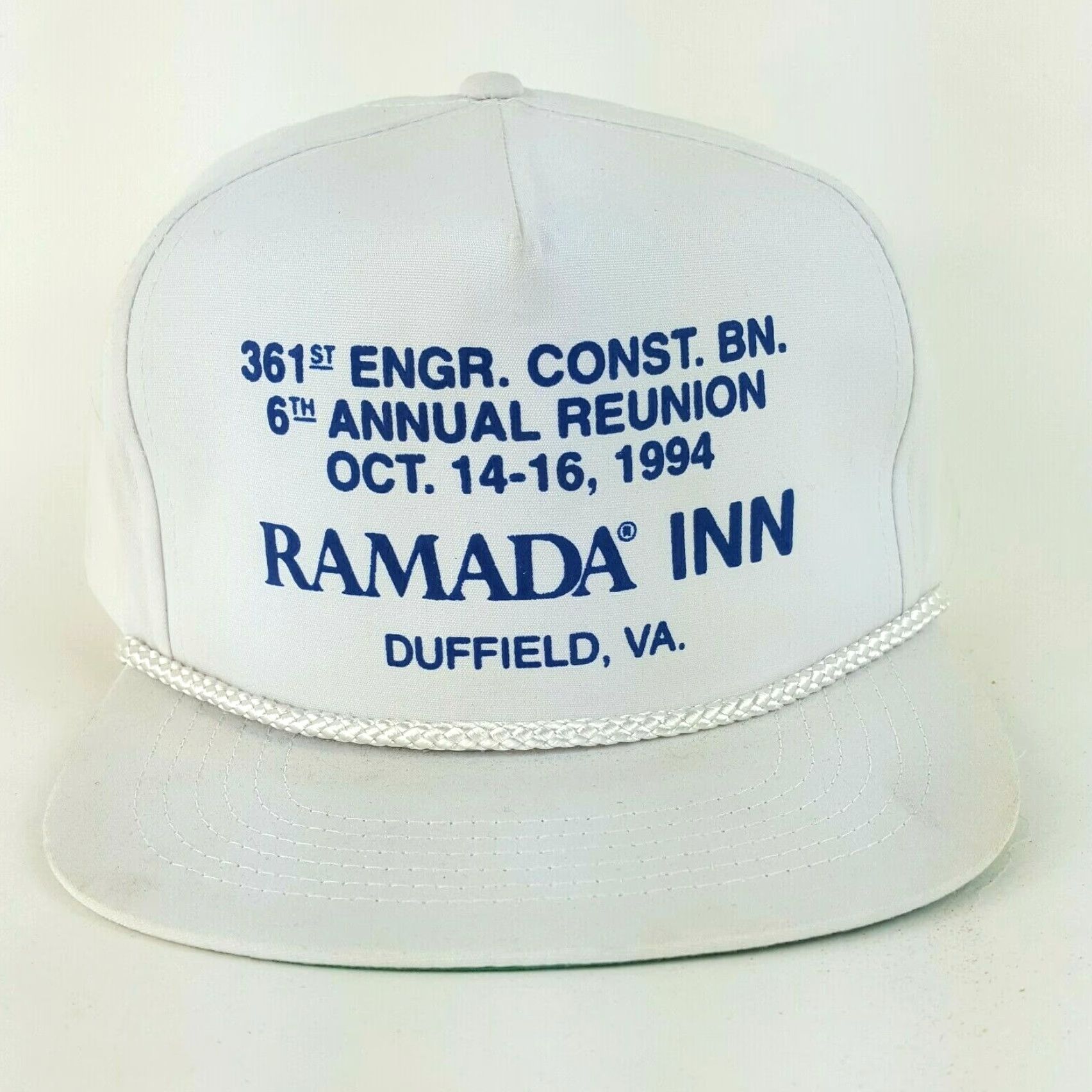Roper VINTAGE Ramada Inn Adjustable Trucker Hat Snapback Rope White Hipster Cap Hat Men Adjustable White Retro 80s Trucker Hipster Cap Size ONE SIZE - 2 Thumbnail