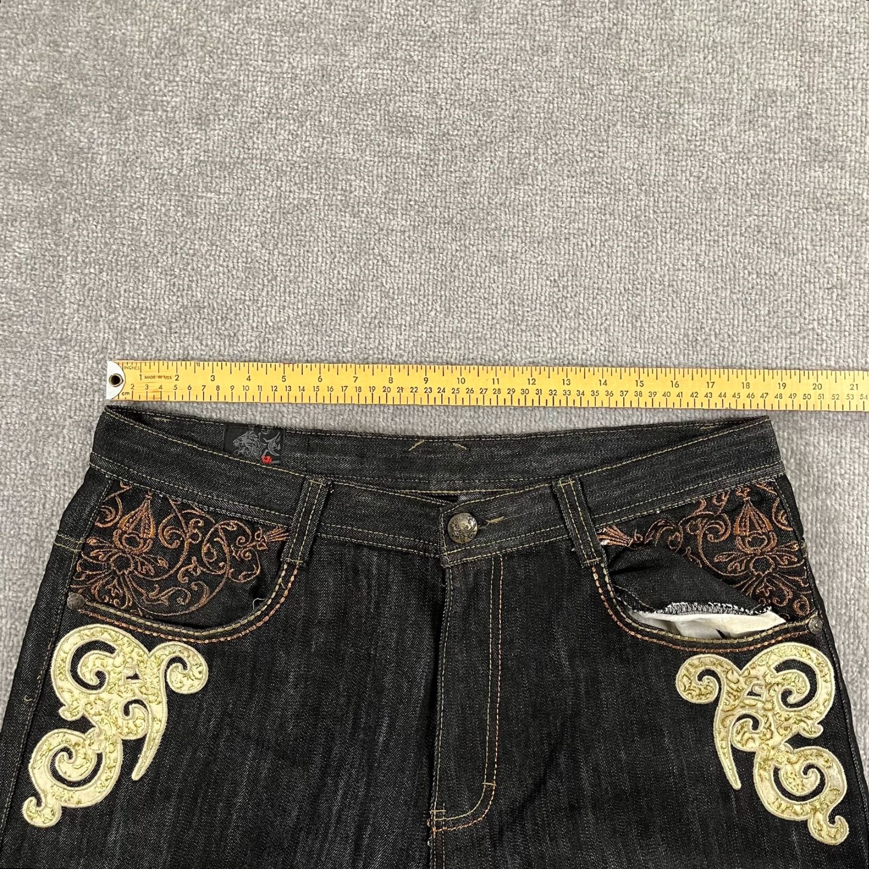 Vintage VINTAGE Imperious Delf Men’s Jeans 36x30 Straight Black Denim Hip Hop Y2K Size US 36 / EU 52 - 4 Thumbnail