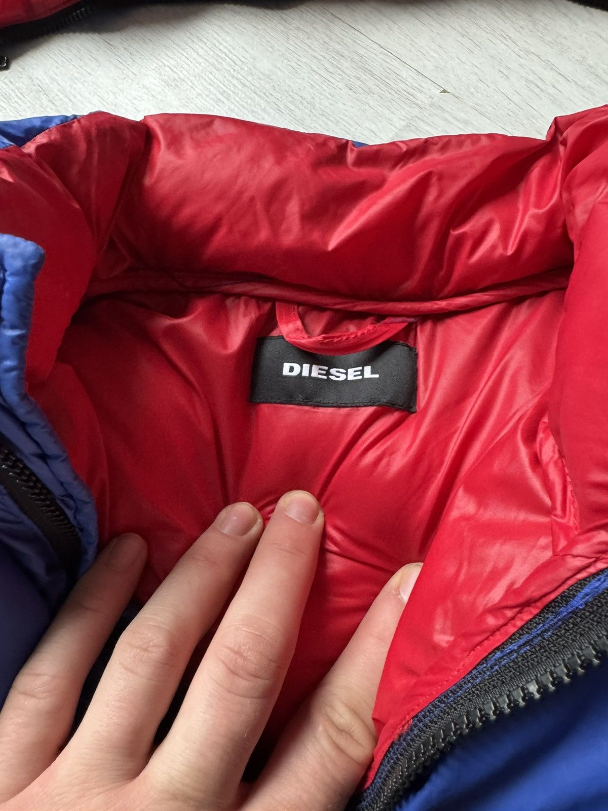 Diesel Diesel Colorblock Puffer Jacket Blue Black Red Hooded Size US S / EU 44-46 / 1 - 9 Thumbnail