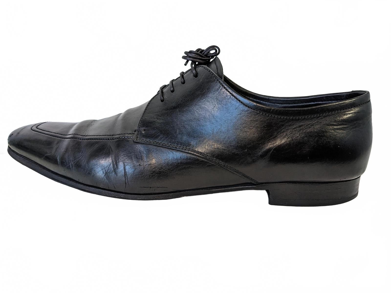 Prada 2617 Men Derby Shoes Italy Leather Dress Black US 11