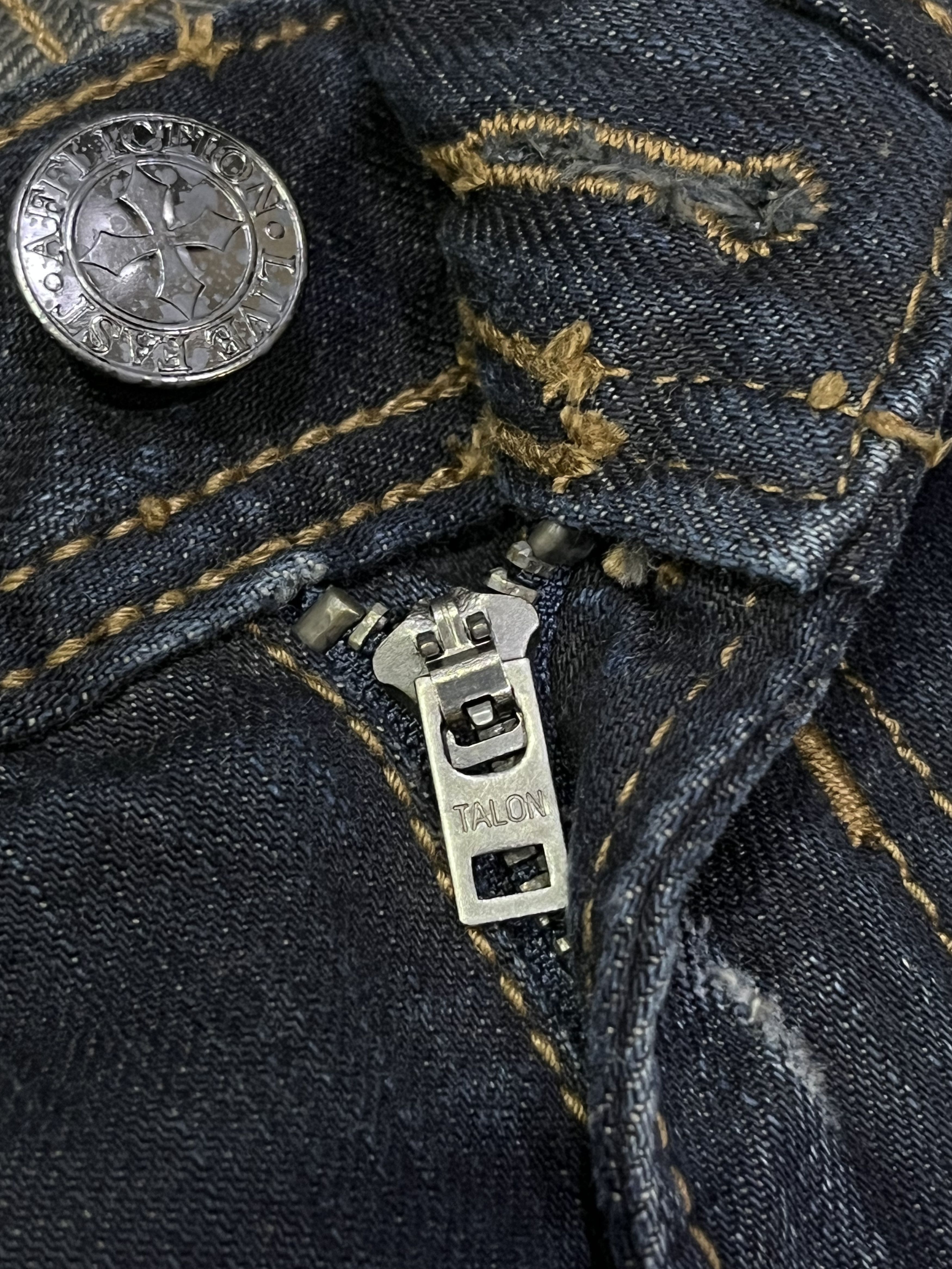 Affliction 💀AFFLICTION BLAKE RELAXED STRAIGHT SKULL LOST SOULS Ripped Size US 31 - 12 Thumbnail