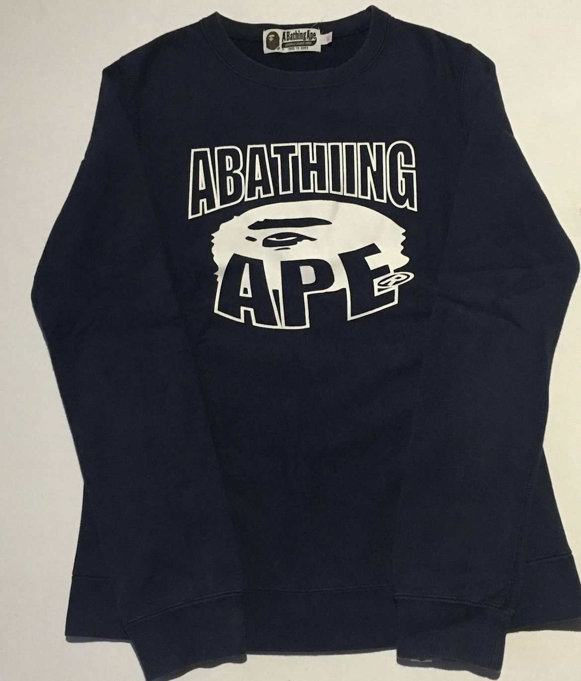 image of Bape Crew Neck Sweatshirt in Navy, Women's (Size XS)