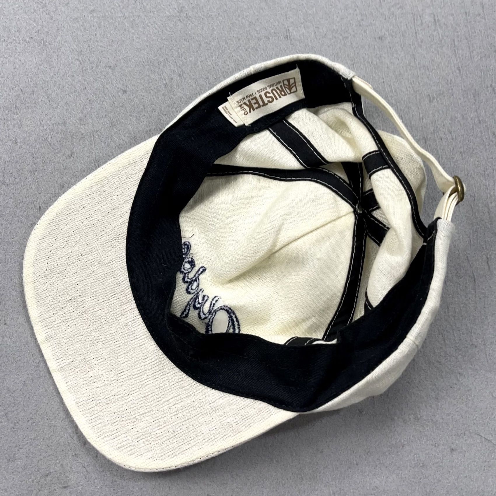 Vintage Rustek Hat Adult One Size Ivory Hemp Golf Hat Strapback Camp Boho Lightweight Adjustable Men Size ONE SIZE - 4 Thumbnail